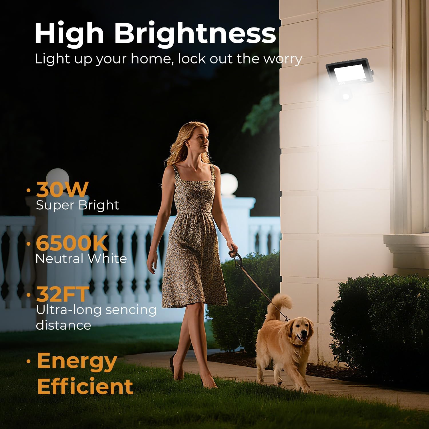 Thumbnail 5 de vighep 30W Outdoor Security Lights with Motion Sensor (2 Pack) – 3000LM IP66 LED Floodlights