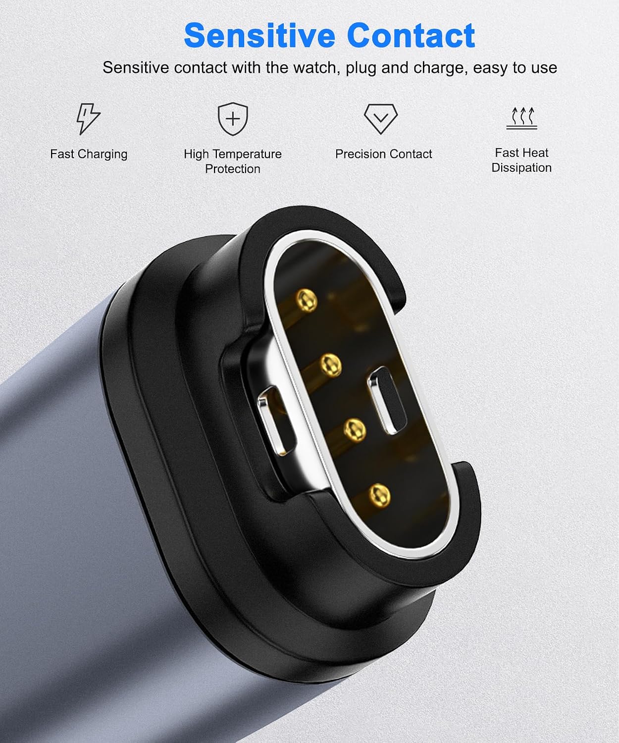 Detalle de Watch Charging Adapter by AIYEEN: USB-C Female to Male Right-Angle Charger for Garmin Watches