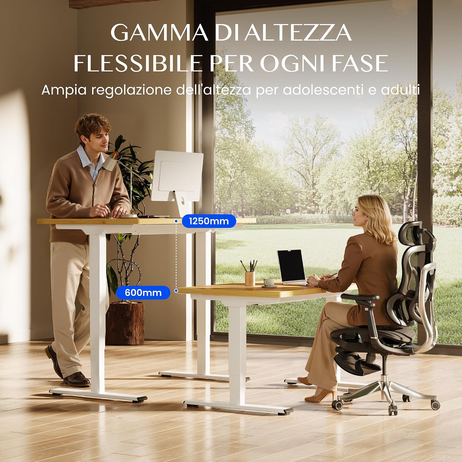Thumbnail 6 de FLEXISPOT Scrivania Regolabile in Altezza 180×80 cm con Doppio Motore e Porta USB