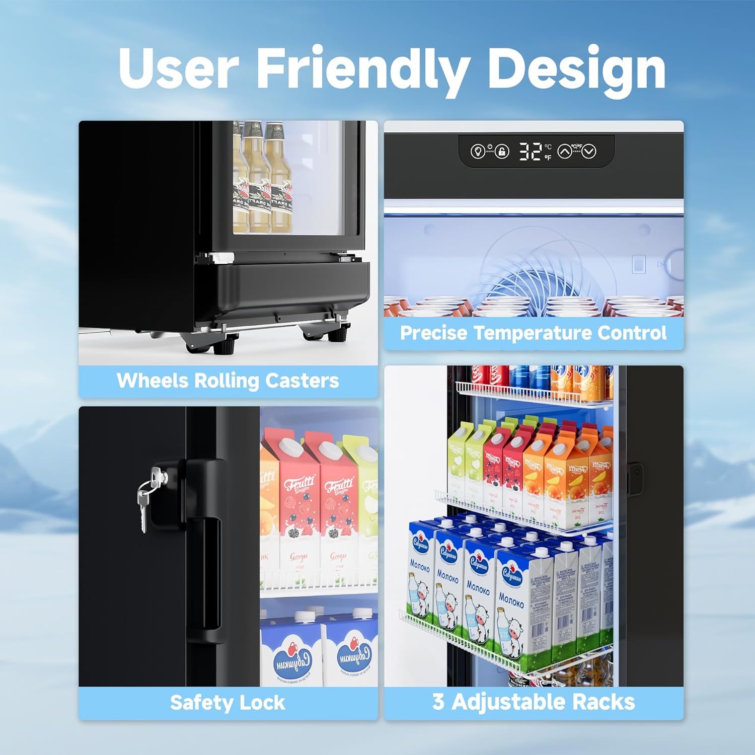 Detalle 1 de ICEVIVAL CDR002-6 Commercial Beverage Refrigerator, 6 Cu. Ft. Glass Door