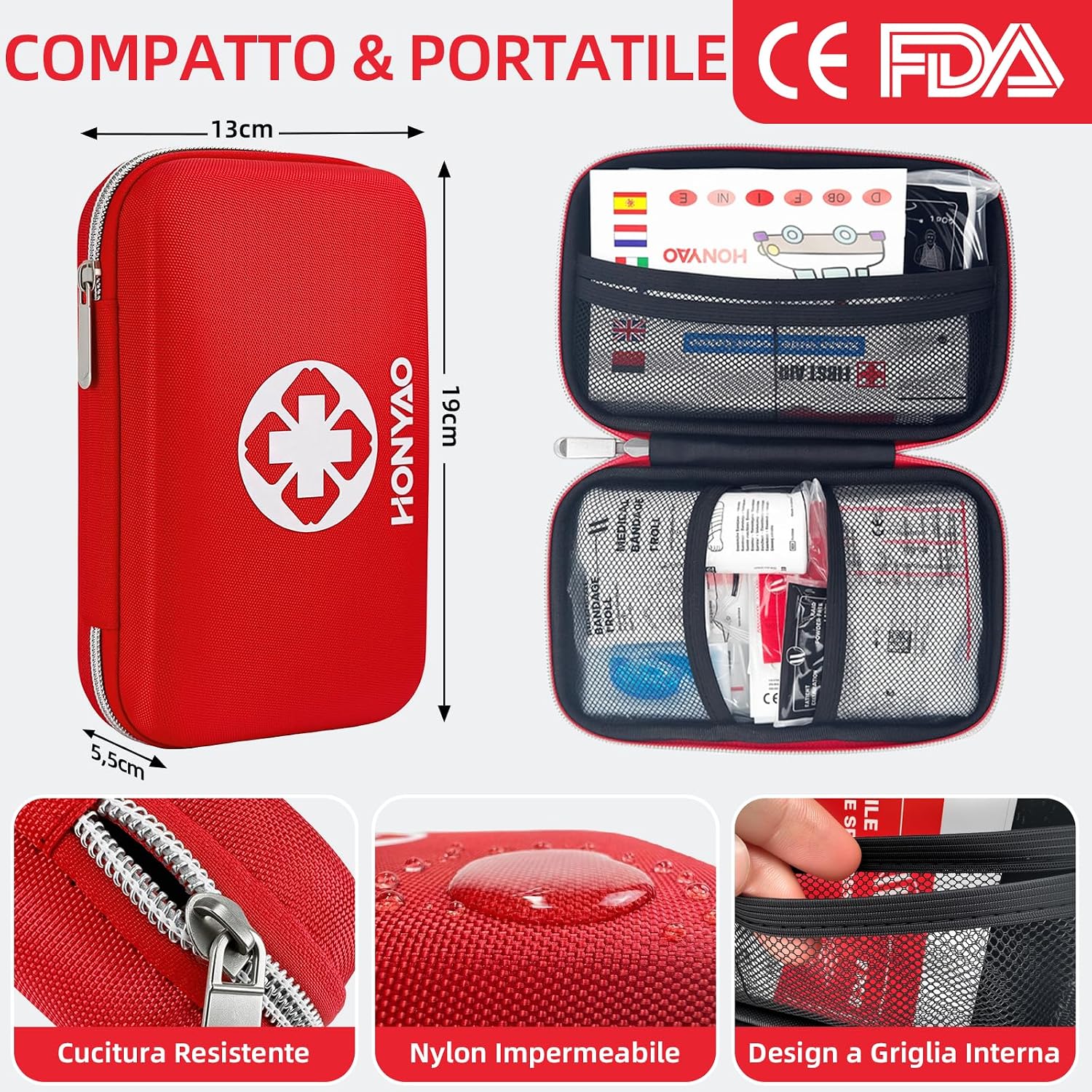 Detalle de HONYAO kit pronto soccorso 200 pezzi