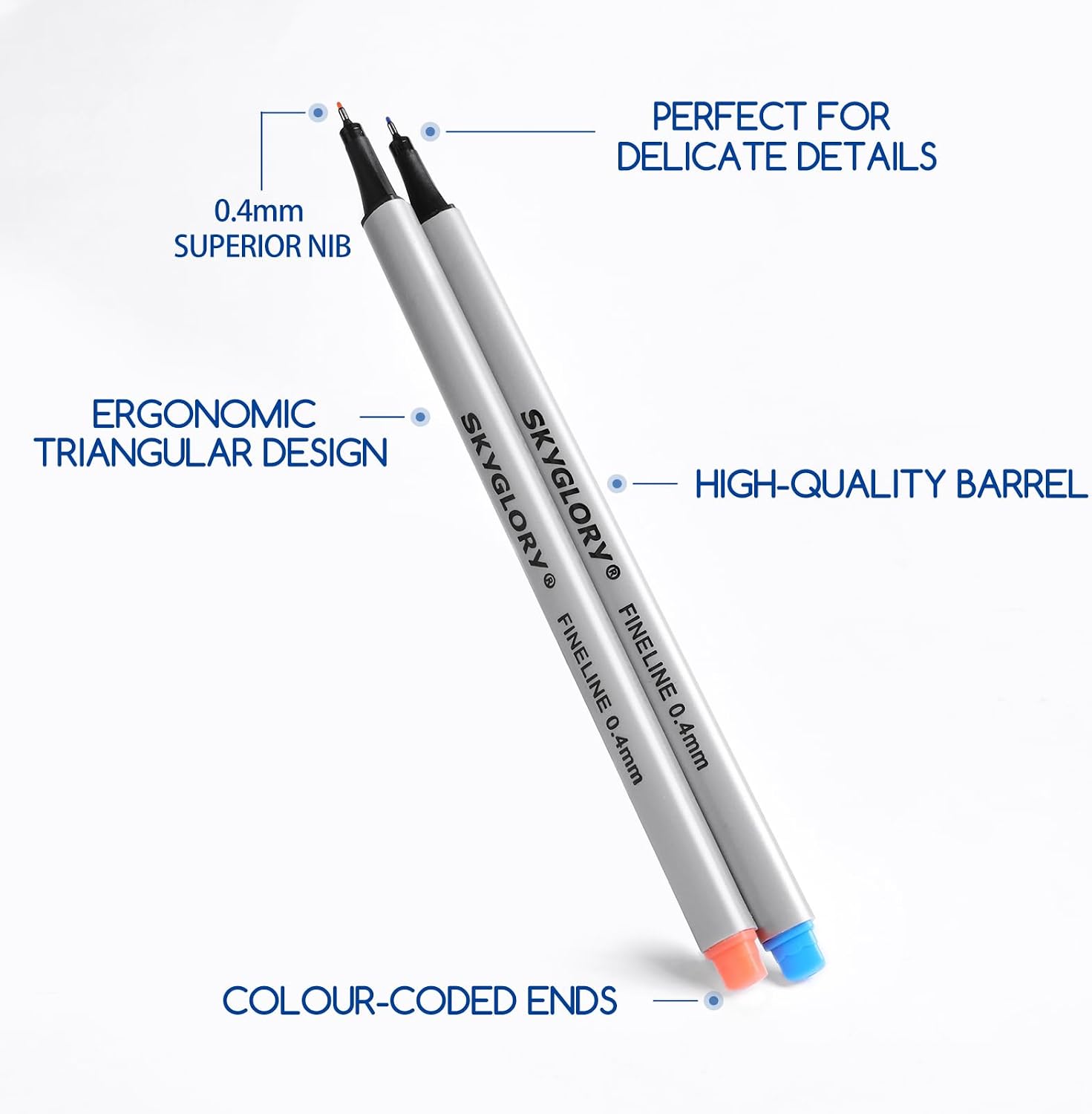 Thumbnail 6 de SKYGLORY 72 Colours Fineliner Pens – 0.4mm precision with colour‑matched caps