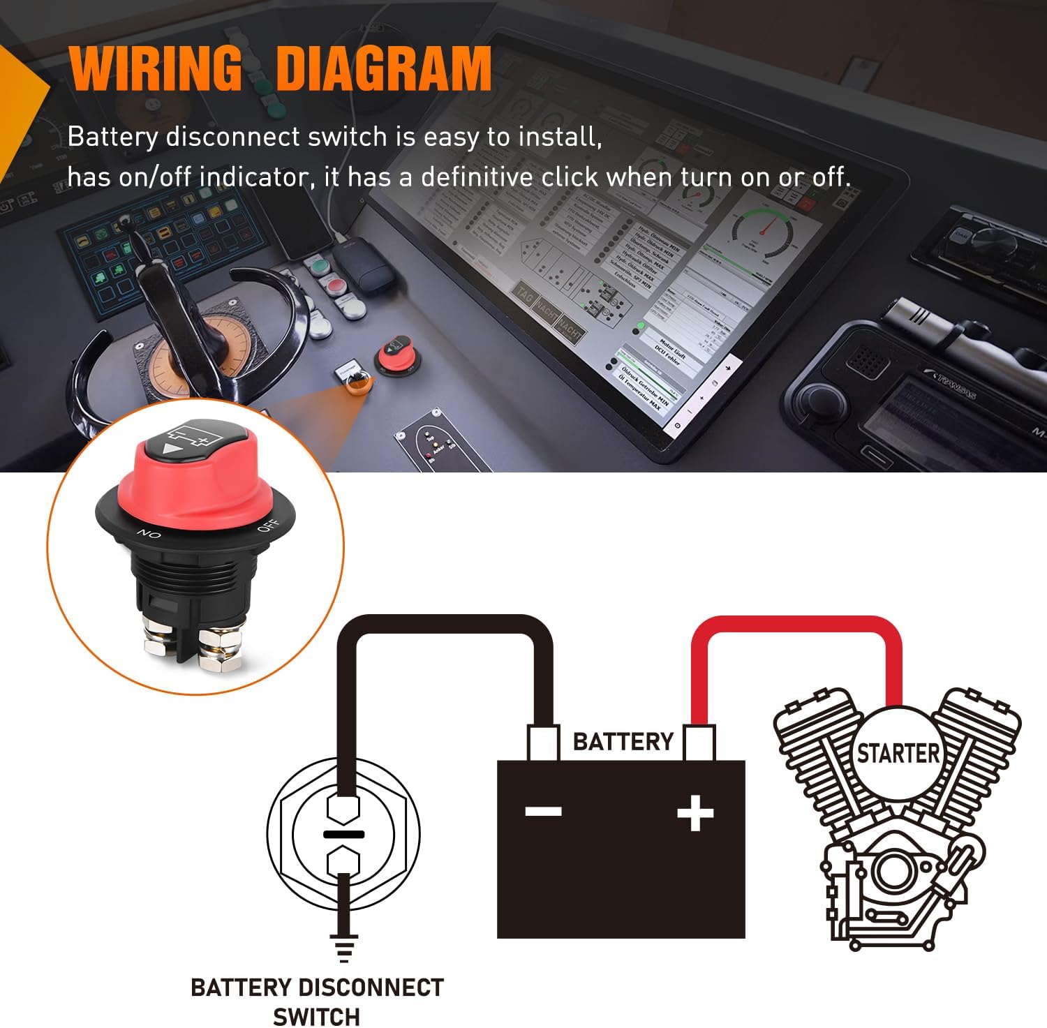 Thumbnail 4 de Nilight Battery Disconnect Switch 100A Waterproof ⚓