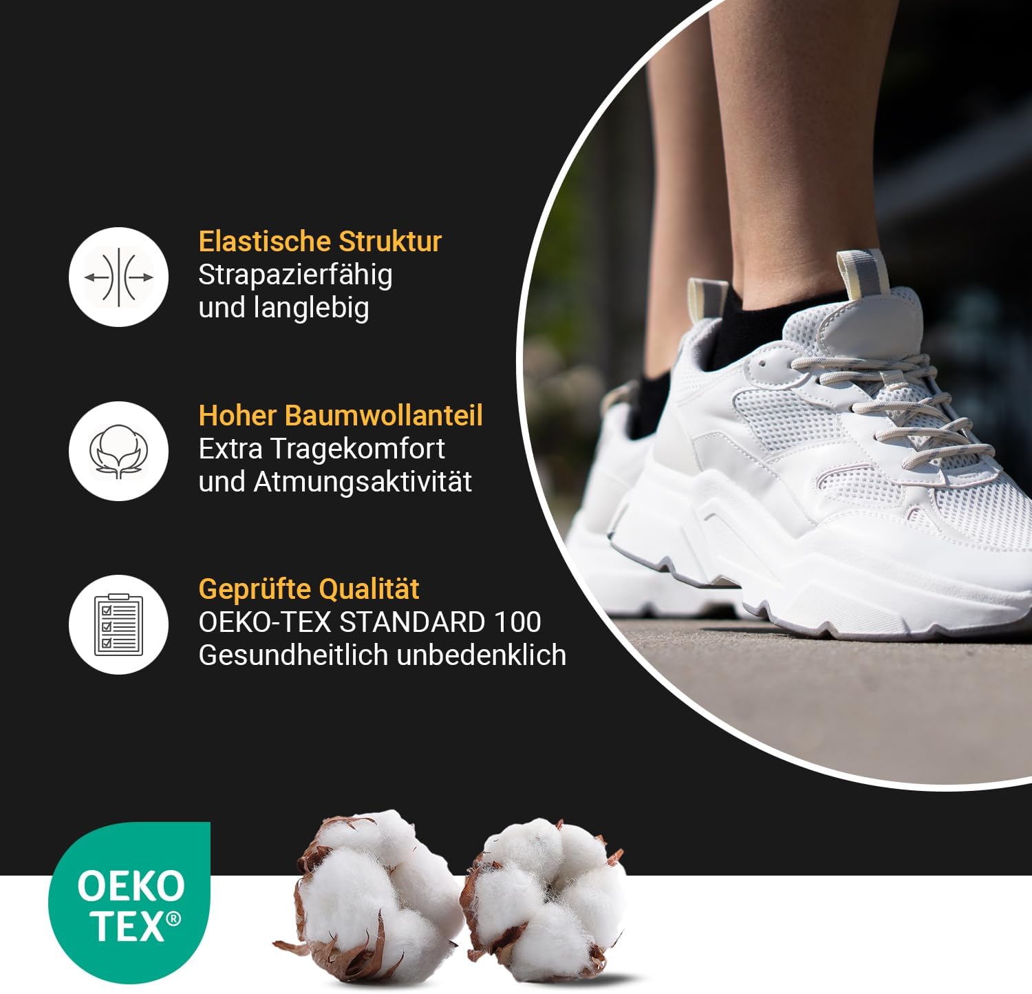 Detalle de Footstar sportsokken met neoneffect, 8 paar, uniseks