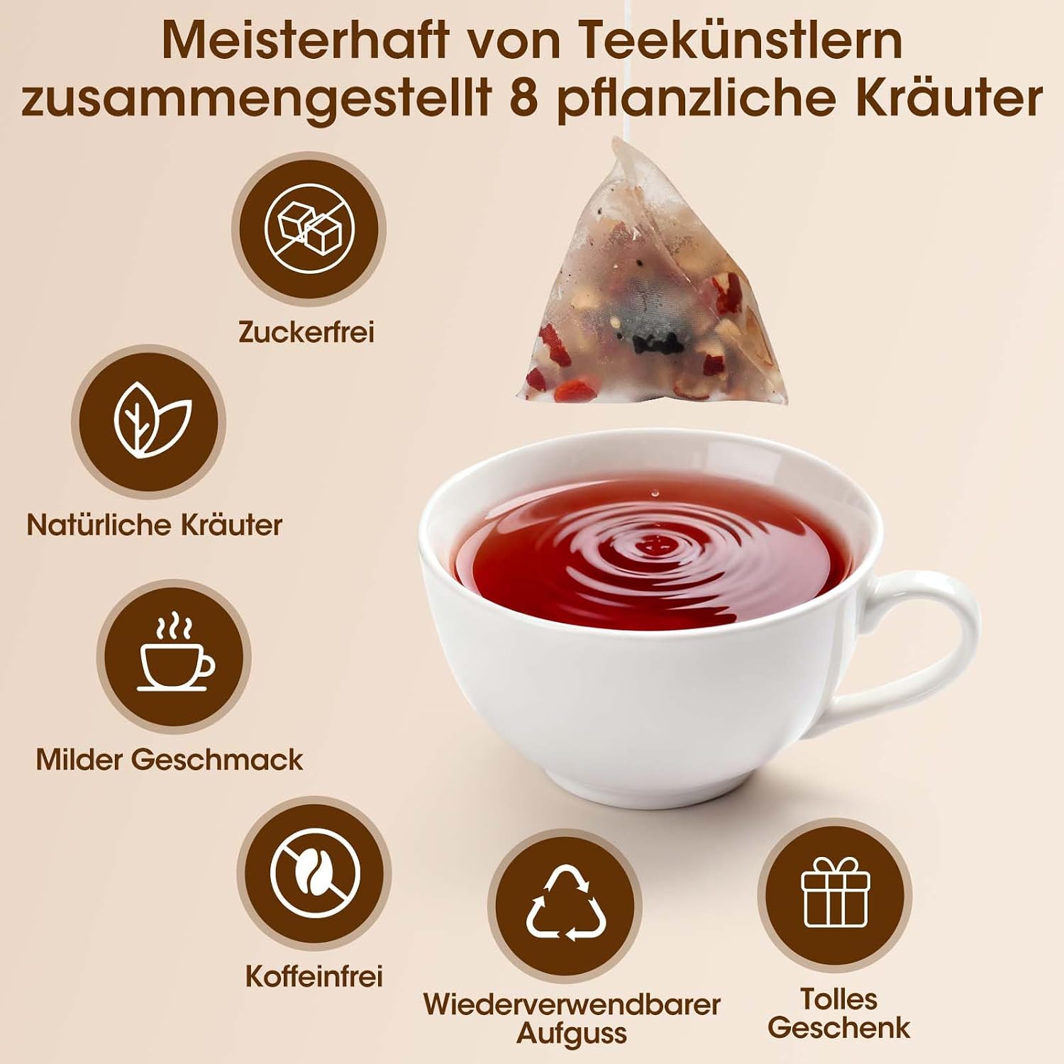 Thumbnail 4 de 25 Beutel Ginseng Acht Schätze Tee – Premium Kräutertee koffeinfrei, traditionell mit Ginseng, Maca & roten Datteln