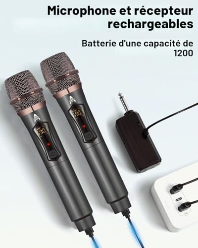 Thumbnail 7 de ALPOWL Microphone sans Fil Pro avec récepteur USB-C | Karaoke 192KHZ/24Bit, système UHF sans décalage