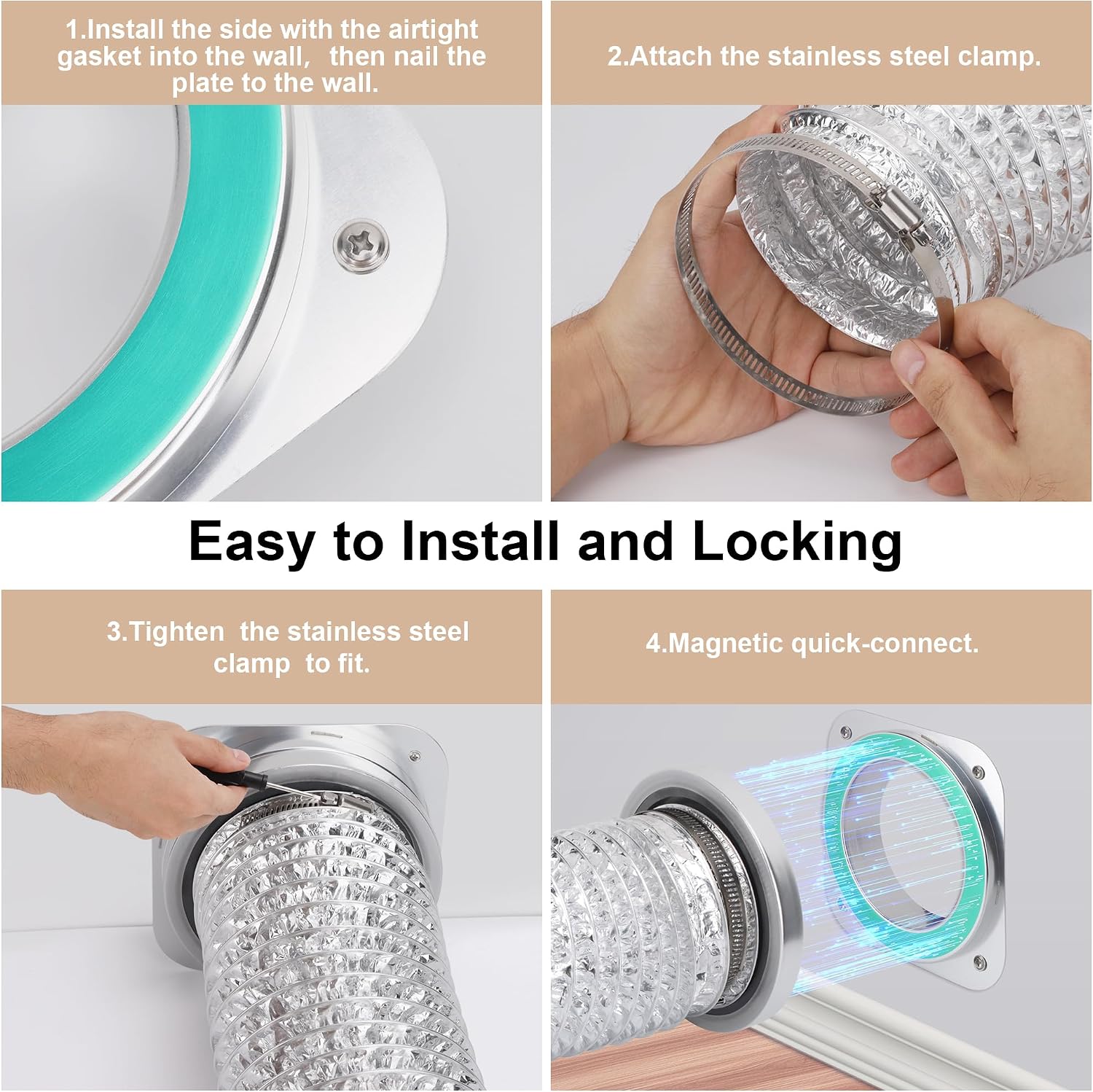 Thumbnail 6 de VSAPRDT DV-180 Magnetic Dryer Vent Connector Kit for 4-Inch Dryers