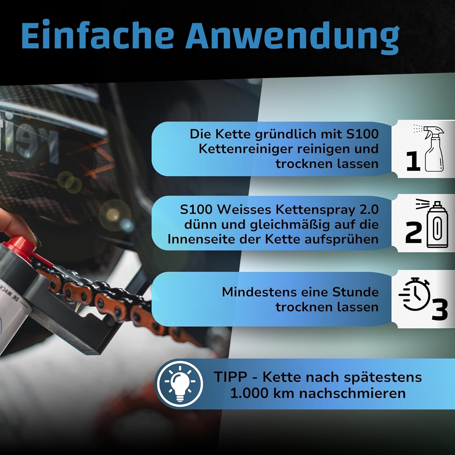 Thumbnail 3 de DR. WACK Weißes Kettenspray Motorrad 400 ml – Schutz vor Verschleiß und Korrosion