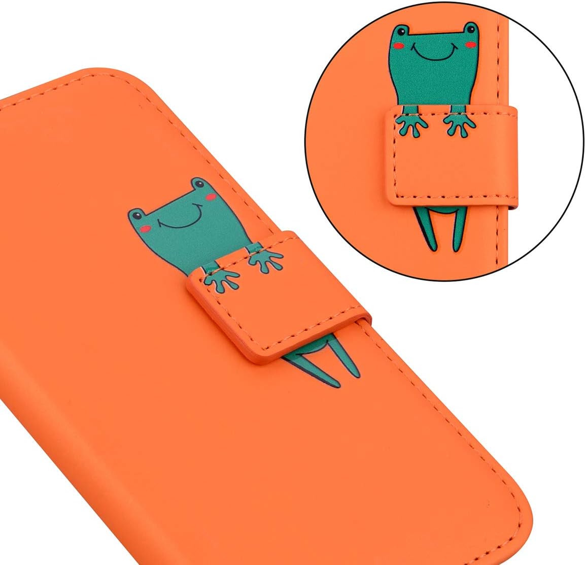 Thumbnail 4 de Ailisi Wallet Hülle für Samsung Galaxy S25 Ultra – Kartenfach, Ständer & magnetischer Verschluss (Orange, Cartoon PU Leder)