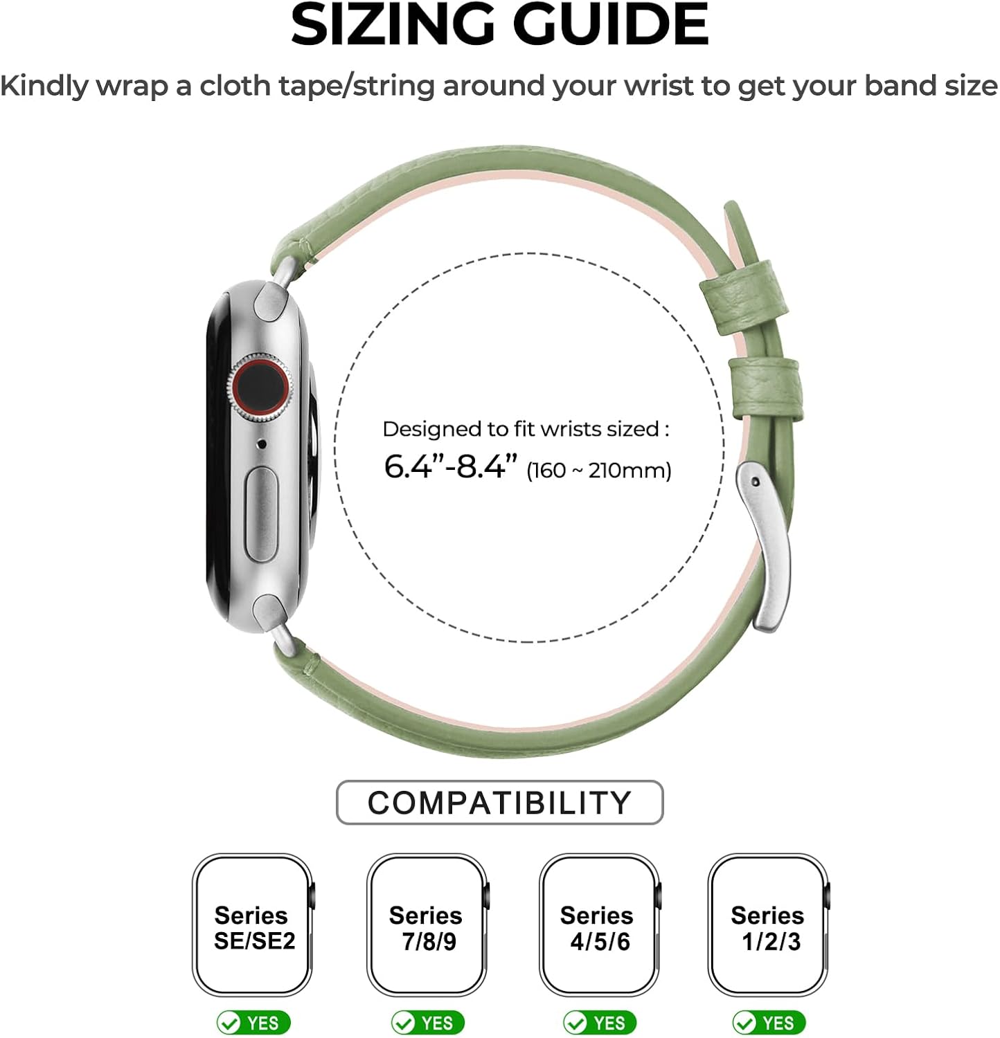 Thumbnail 6 de Bracelet AoYi en cuir pour Apple Watch (compatible 42/44/45/46/49 mm) — fixation rapide et style sobre