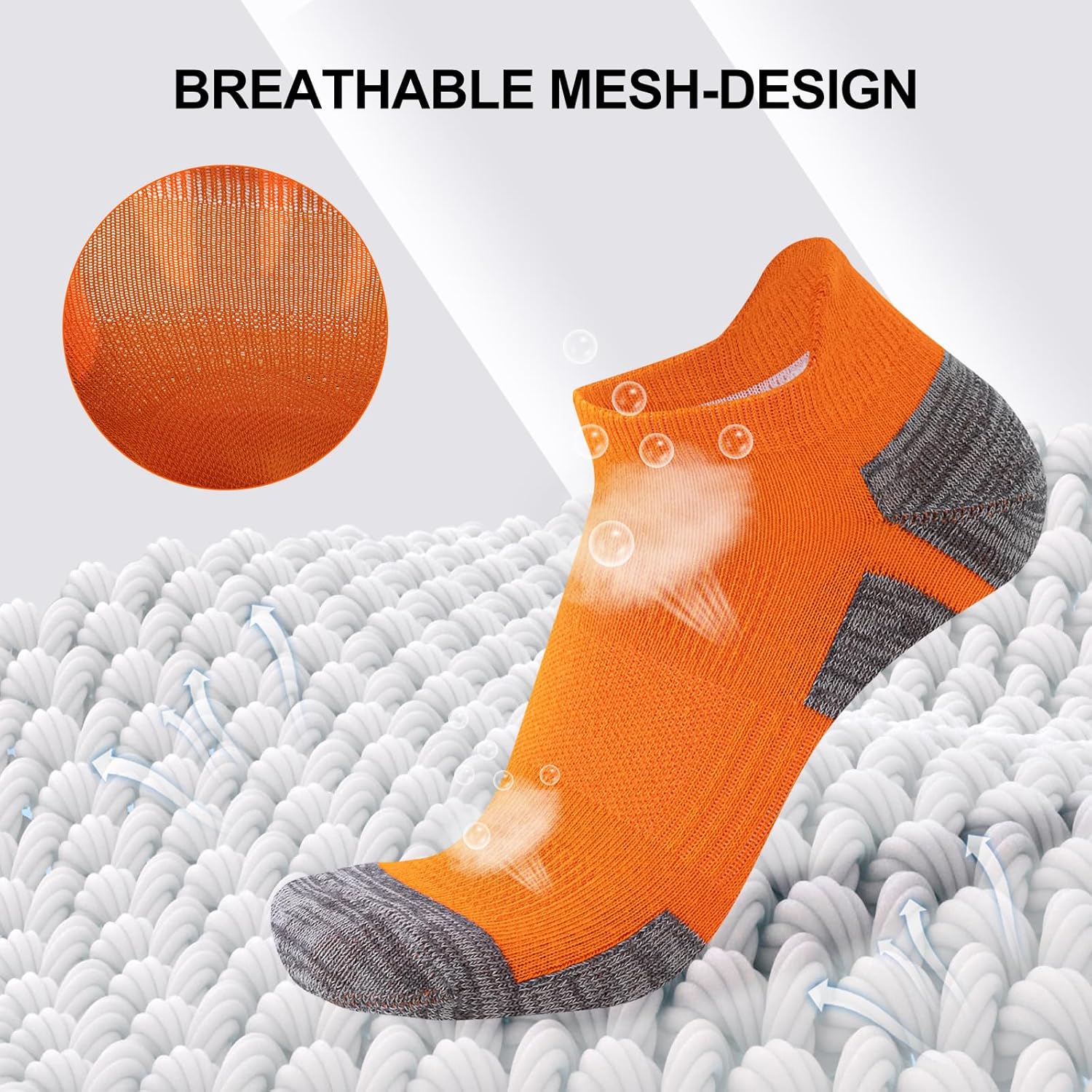 Thumbnail 3 de SockWaddles Trainer Socks for Men: 6 Pairs Cushioned Ankle Socks with Arch Support for Running, Walking, Hiking and Cycling