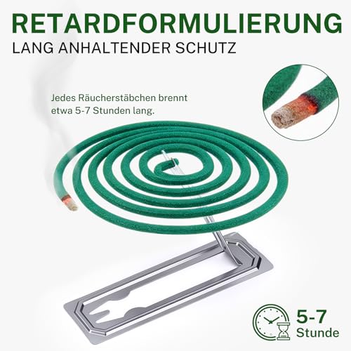 Thumbnail 1 de CHALLEY-YOKI Mückenspirale – Mückenschutz Räucherspirale Citronella, 48 Spiralen inkl. Halterung