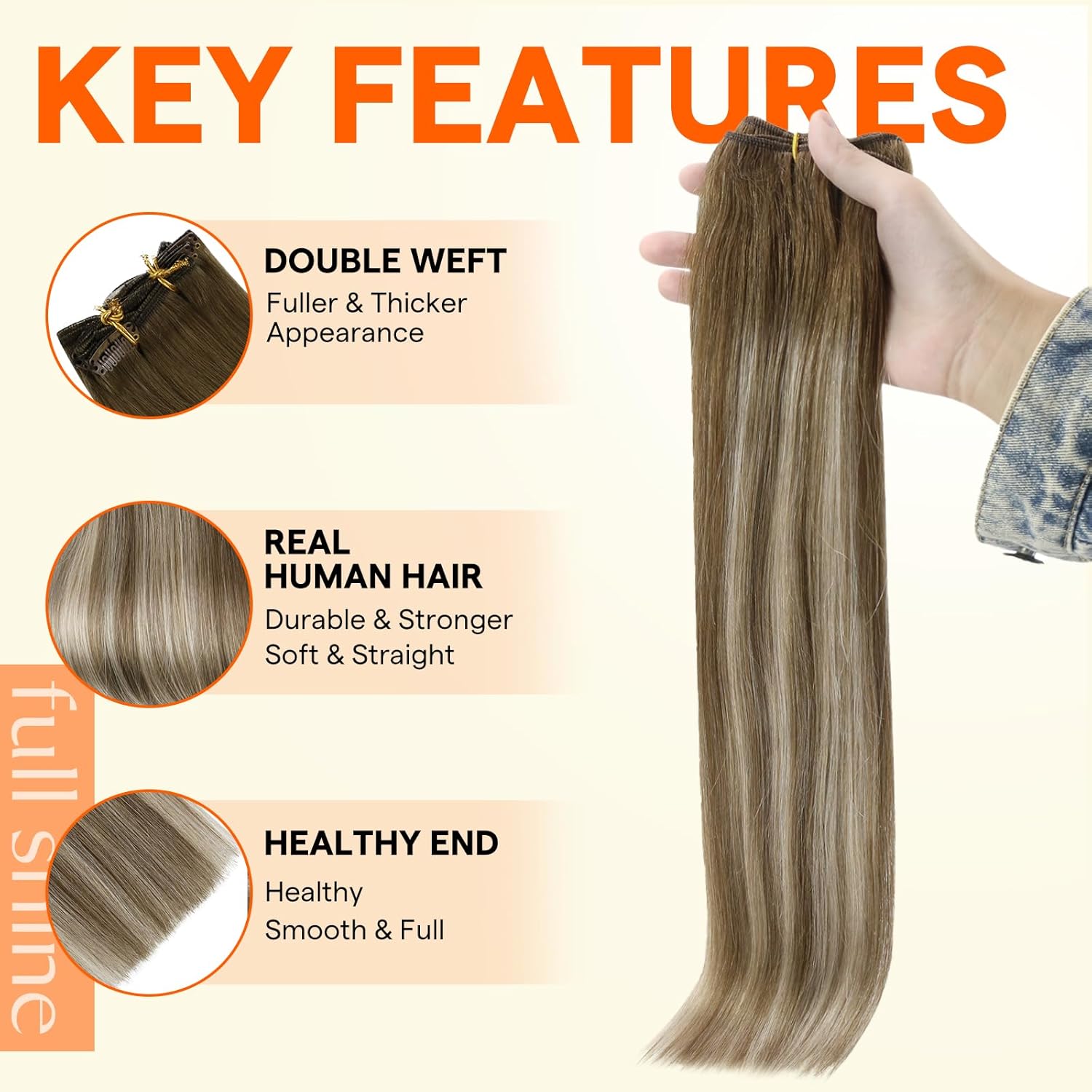 Thumbnail 1 de Full Shine 18 Inch Weft Hair Extensions 💇♀