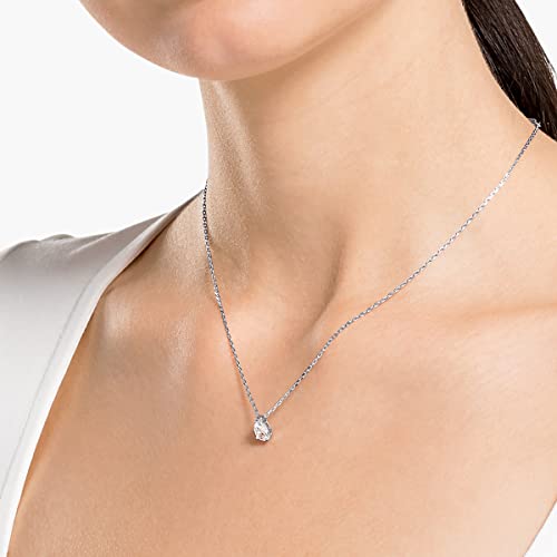 Detalle de Swarovski Set Attract Taglio Pear Bianco – Collana e Orecchini Placcato Rodio