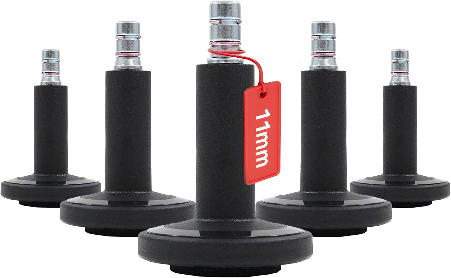 Thumbnail 6 de HJH Office 619043 Piedini per sedie da ufficio STATO-M, perno 11 mm Nero/Cromo – per pavimenti morbidi