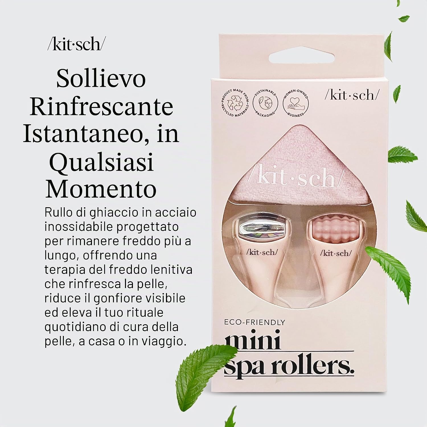 Detalle 2 de Kitsch Mini Rullo Viso Viso & Rullo Ghiaccio Set occhi e viso per terapia fredda