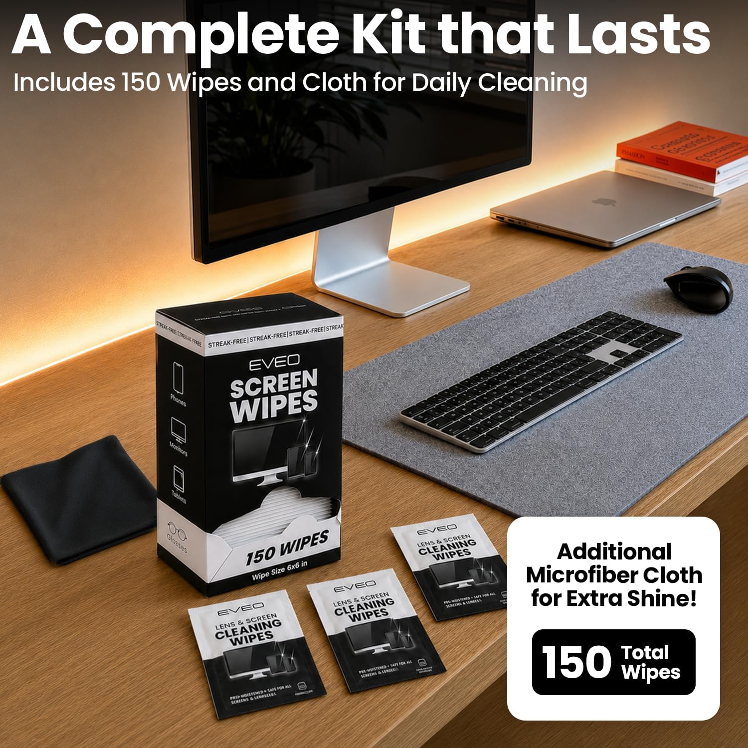 Thumbnail 6 de EVEO Screen Wipes 150 Pack electronic wipes