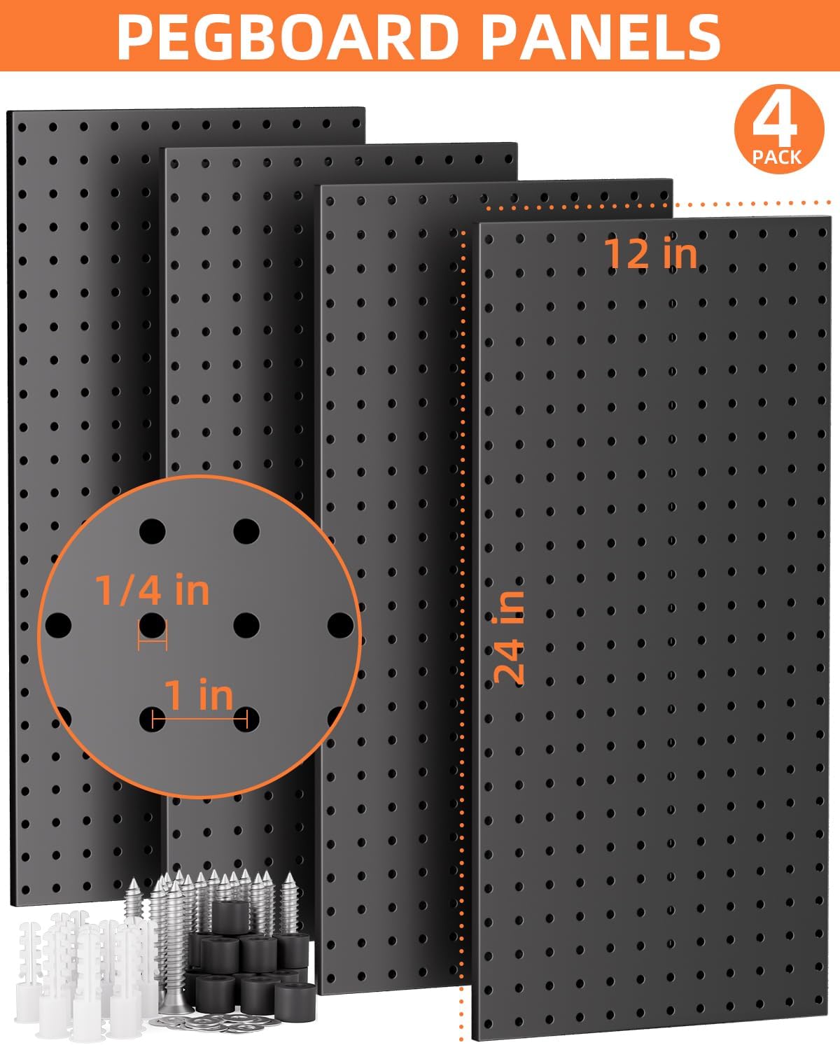 Detalle 2 de INCLY NC0114 Metal Pegboard Organizer, 48 x 24 Inch, 158-Piece Kit