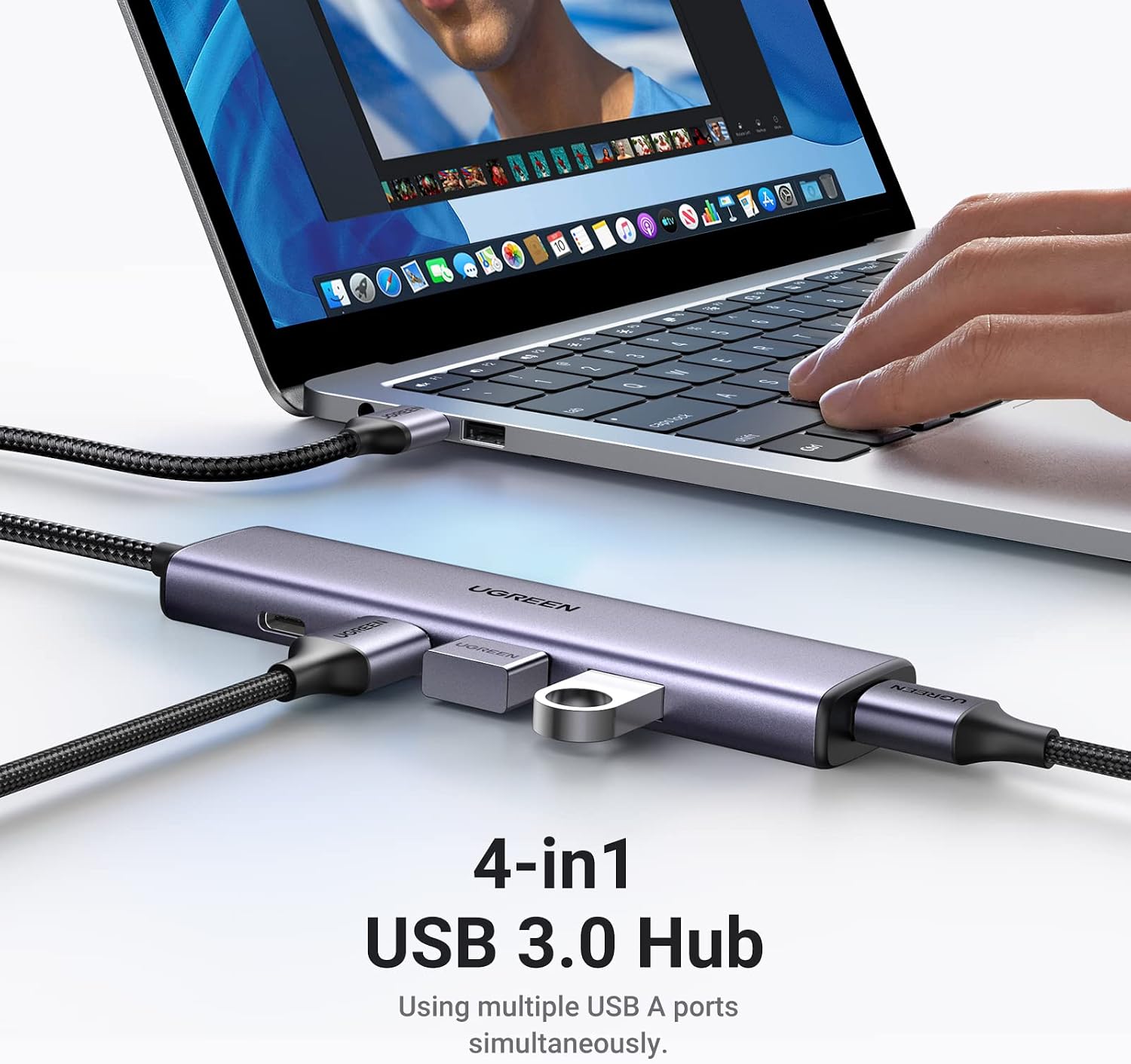 Detalle 2 de Ugreen USB hub 4-in-1