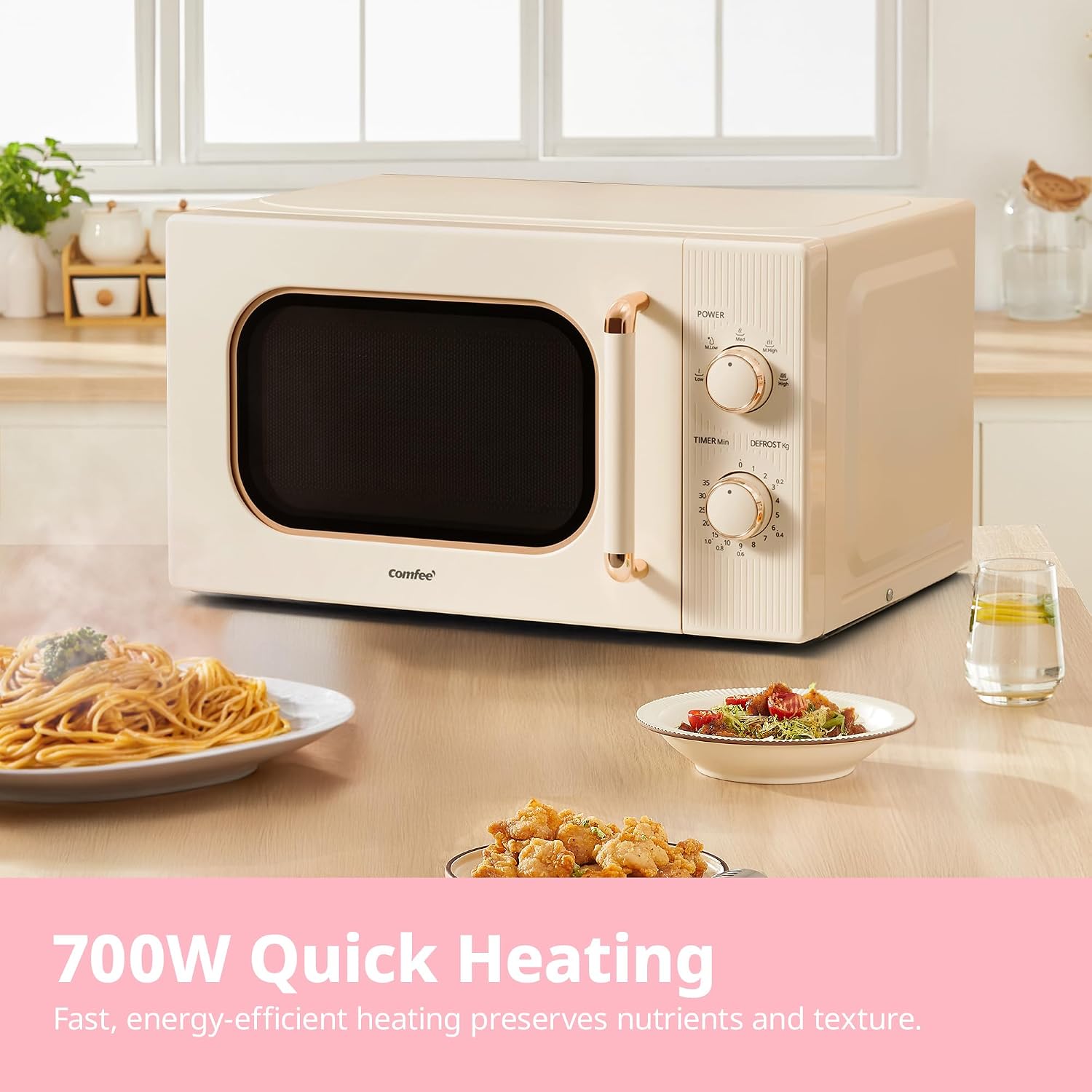 Detalle 2 de COMFEE' CMO-M202NC 20L 700W compact microwave oven