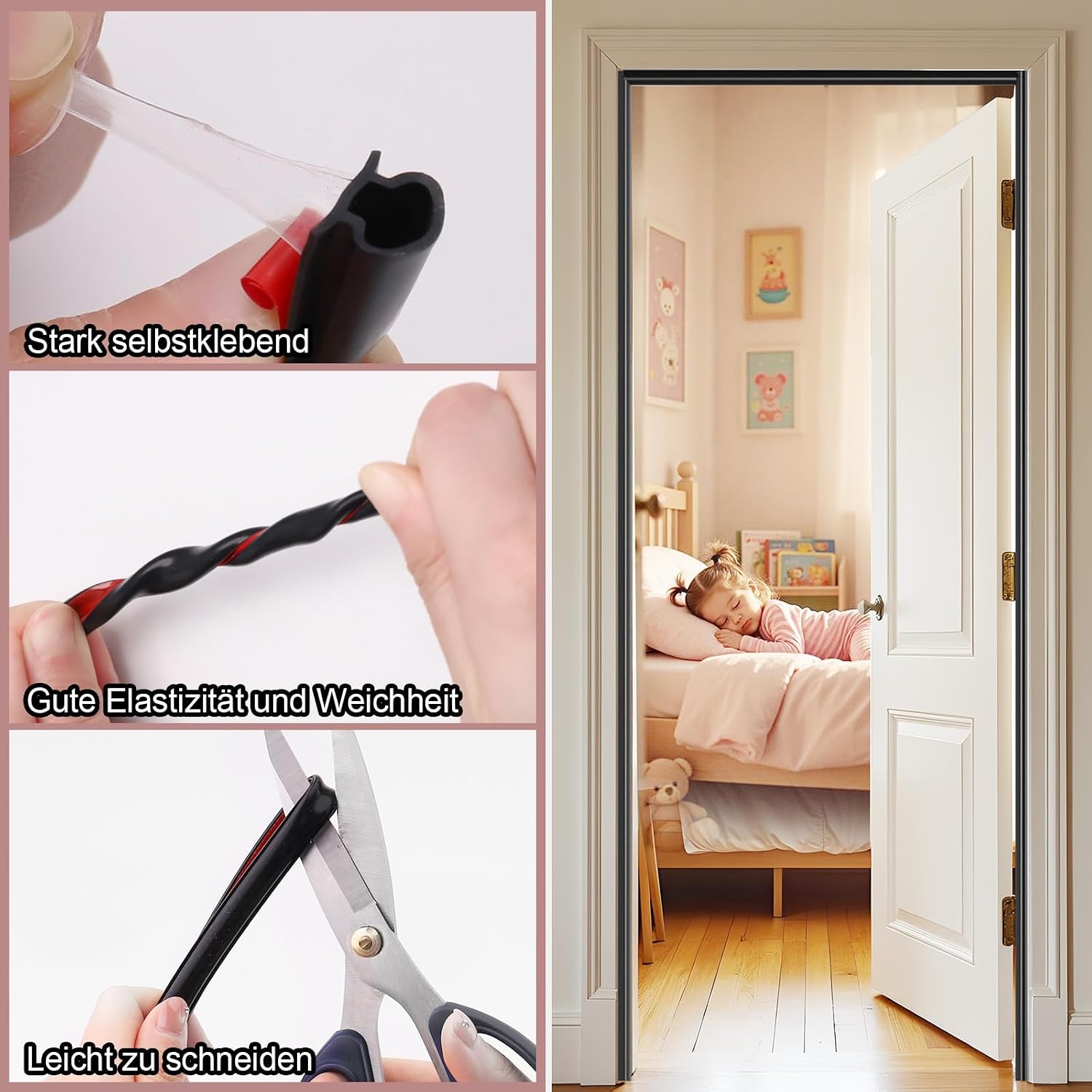 Thumbnail 2 de Selbstklebende Türdichtung Gummi für Fenster & Türen – Zugluftstopper