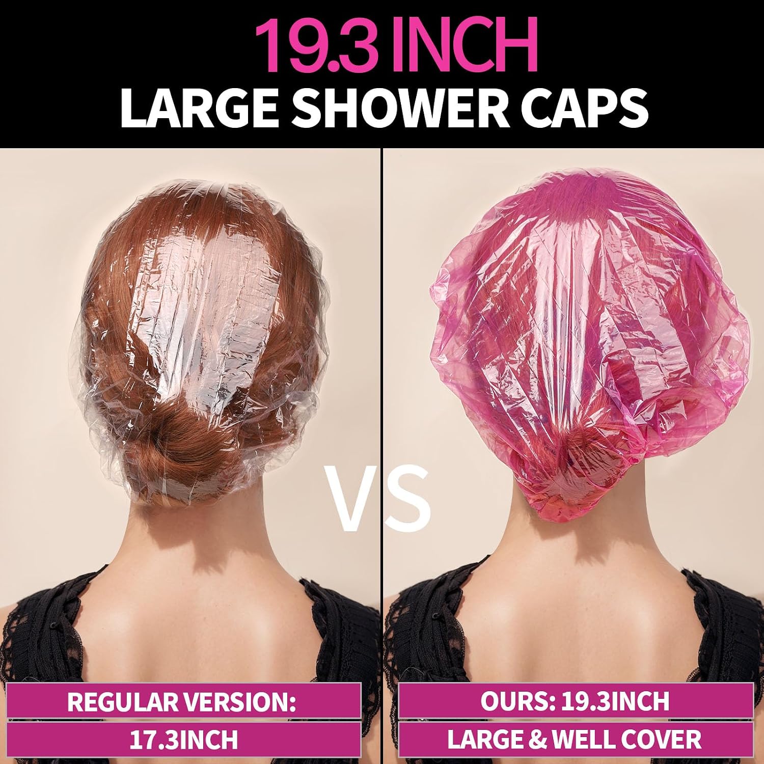 Detalle de LEOBRO Disposable Shower Caps, Large Pink, 100-Pack