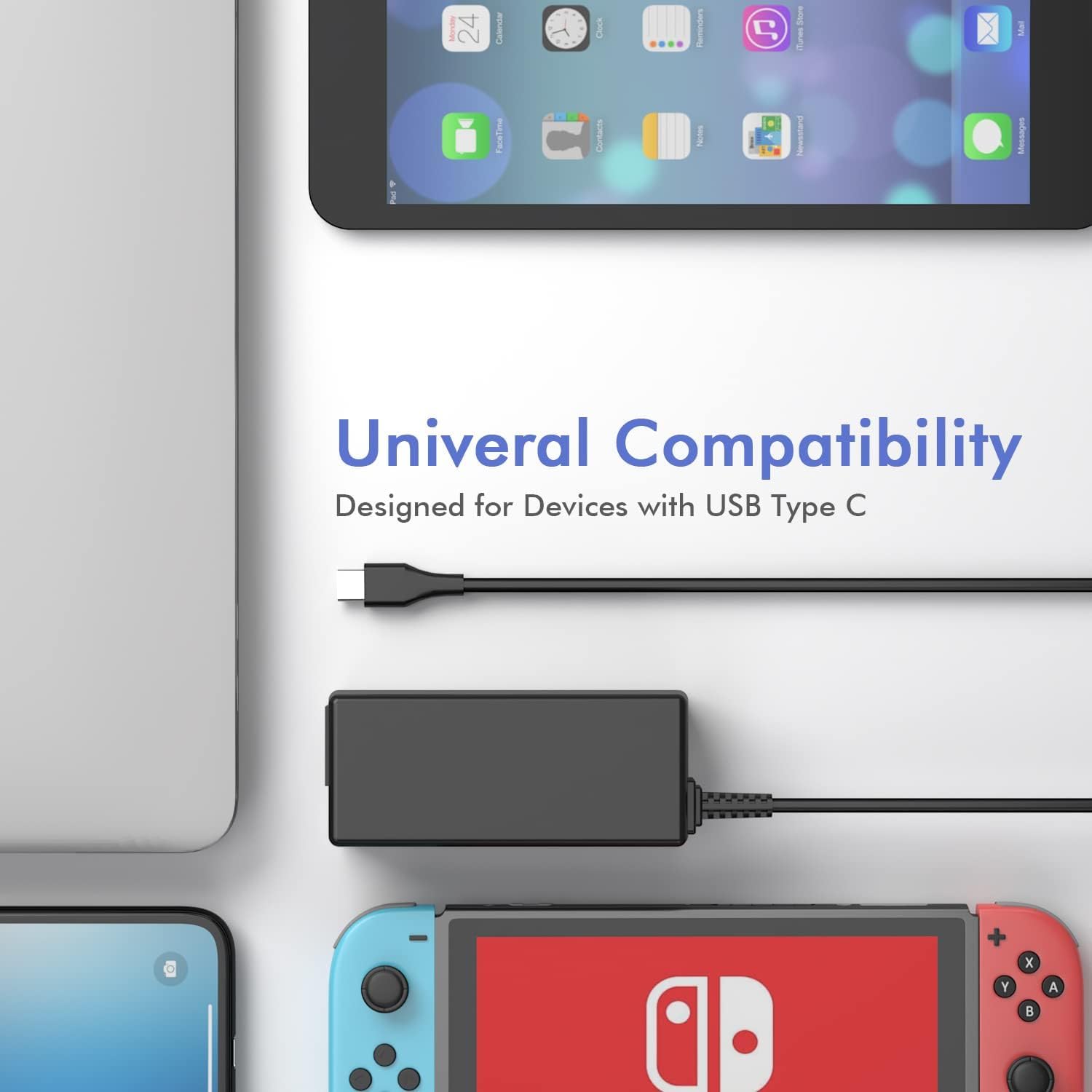 Thumbnail 2 de SLE-TECH Universal USB-C Chromebook Charger 65W (Type-C Power Cord), compatible with select HP, Lenovo, Dell, Acer, ASUS and more