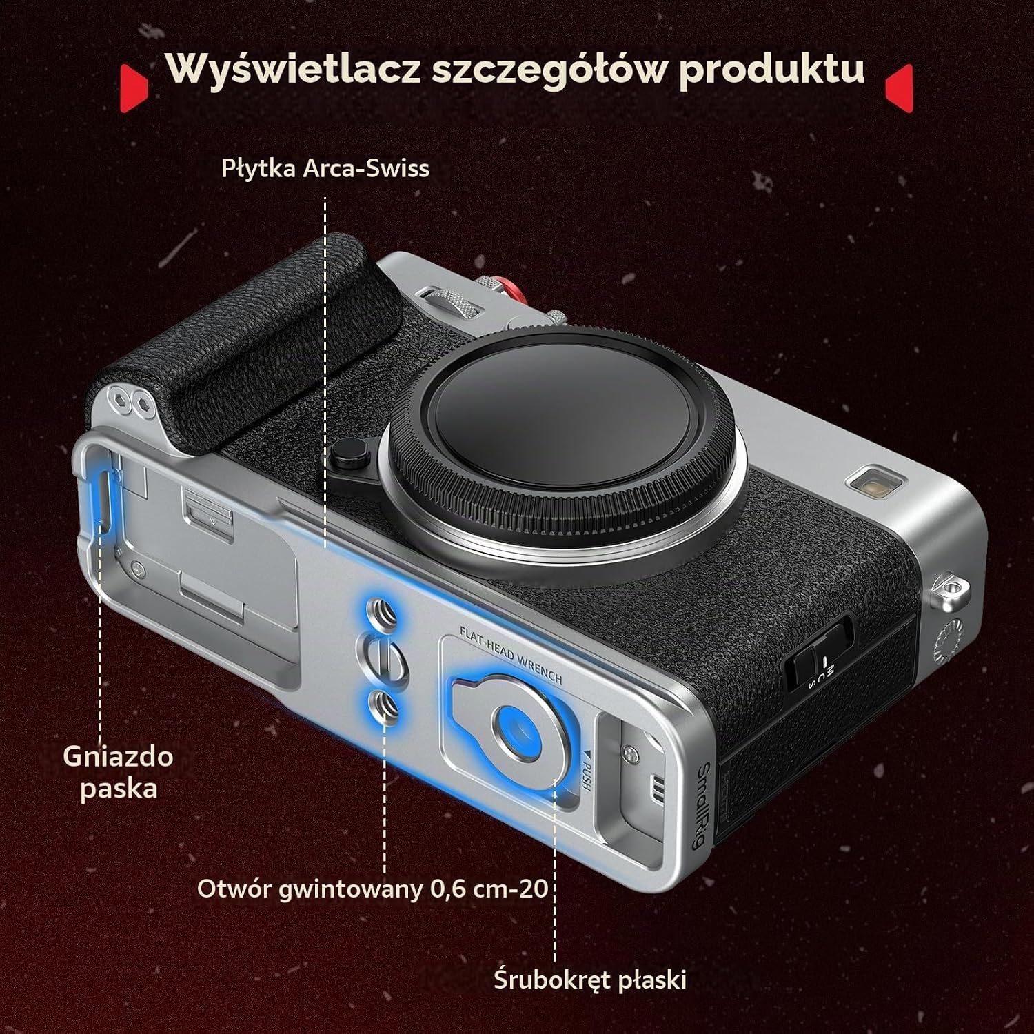 Thumbnail 6 de SMALLRIG 5447 – uchwyt typu L do Fujifilm X-E5 z mocowaniem Arca-Swiss