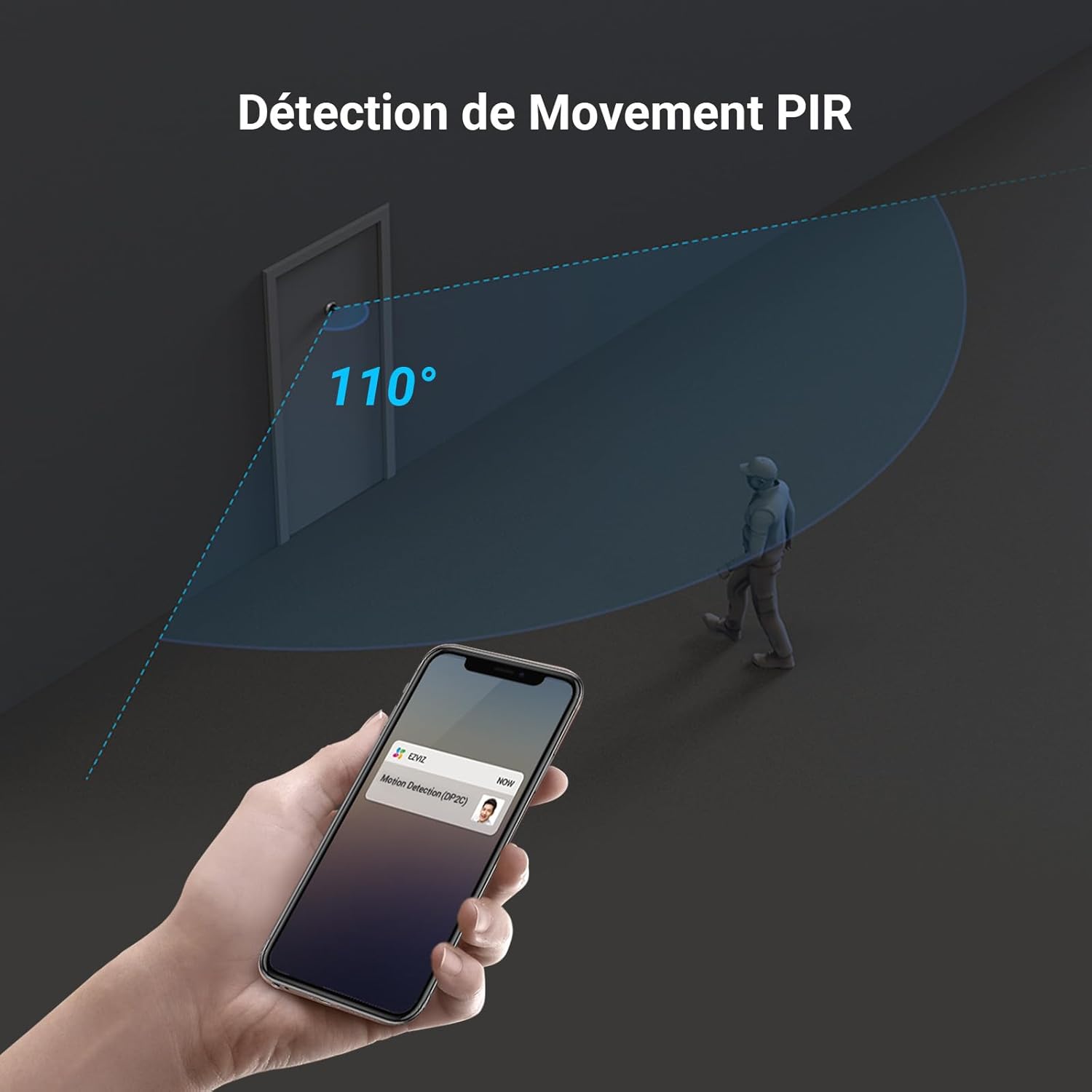 Detalle de EZVIZ DP2C 1080P Visiophone Connecté – Interphone Vidéo avec Écran 4,3'' et Détection PIR