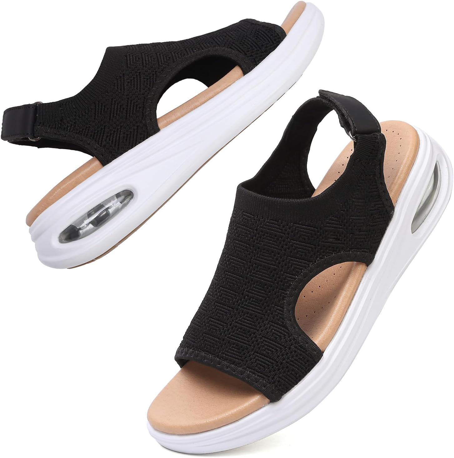 Detalle de TETSUO Women's Summer Walking Sandals - Slip On Air Cushion Platform