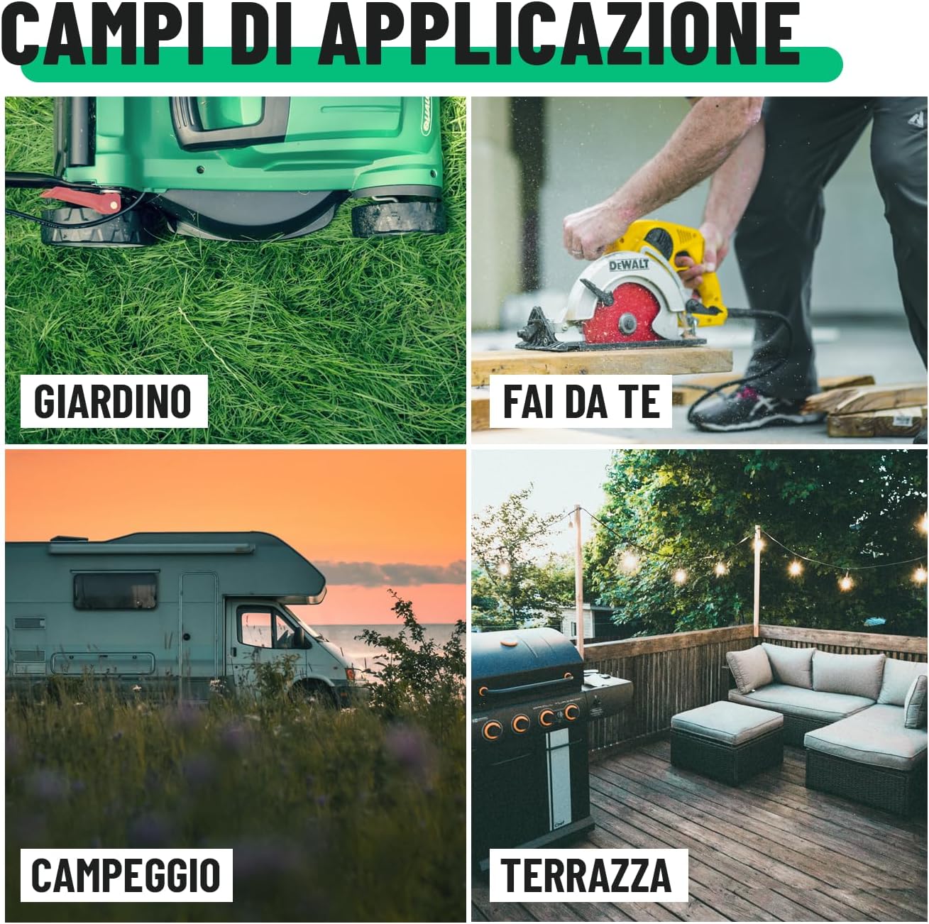 Detalle de Greate 2x Prolunga elettrica da 20 m con 2 prese IP44 – Spina Shuko 3500W