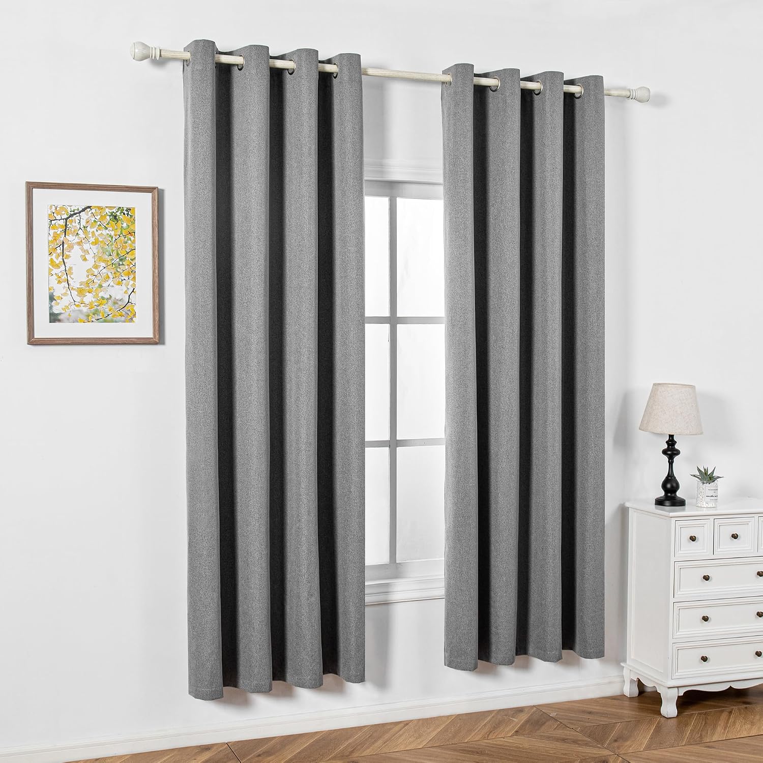Detalle 2 de MYSKY HOME Verdunkelungsvorhang 200 cm Leinenoptik