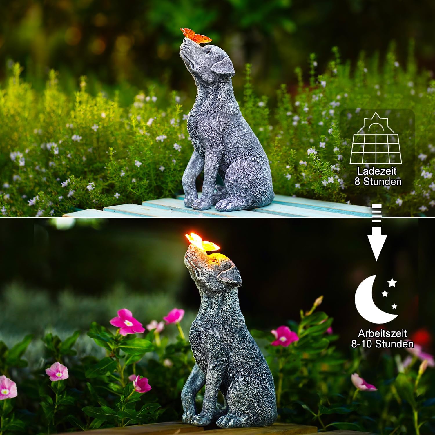 Thumbnail 4 de Yeomoo Hund Figuren Solar Deko mit Schmetterling