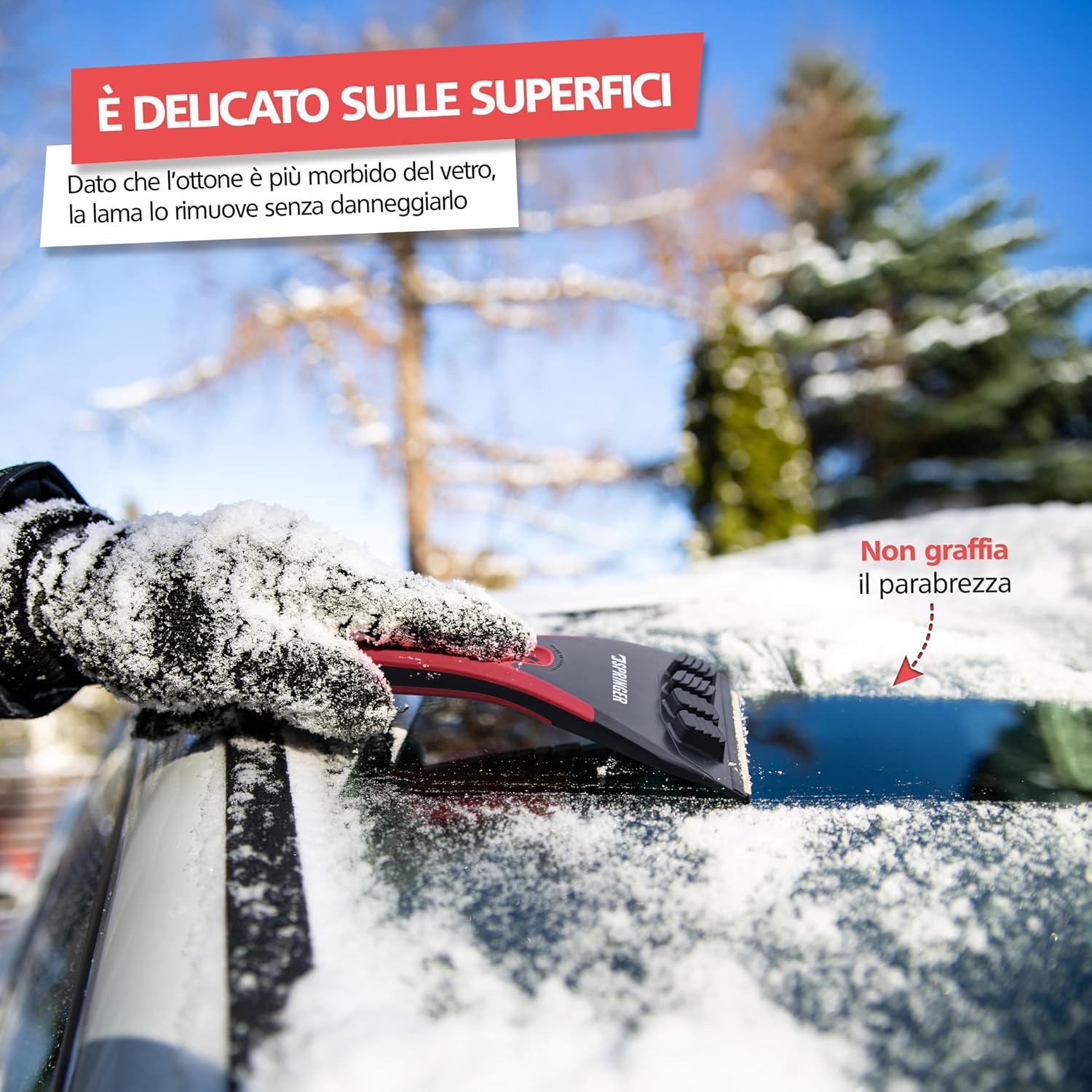 Detalle de SPRINGER ZX2000 raschietti per il ghiaccio con lama in ottone e funzione di spianatura, made in Germany