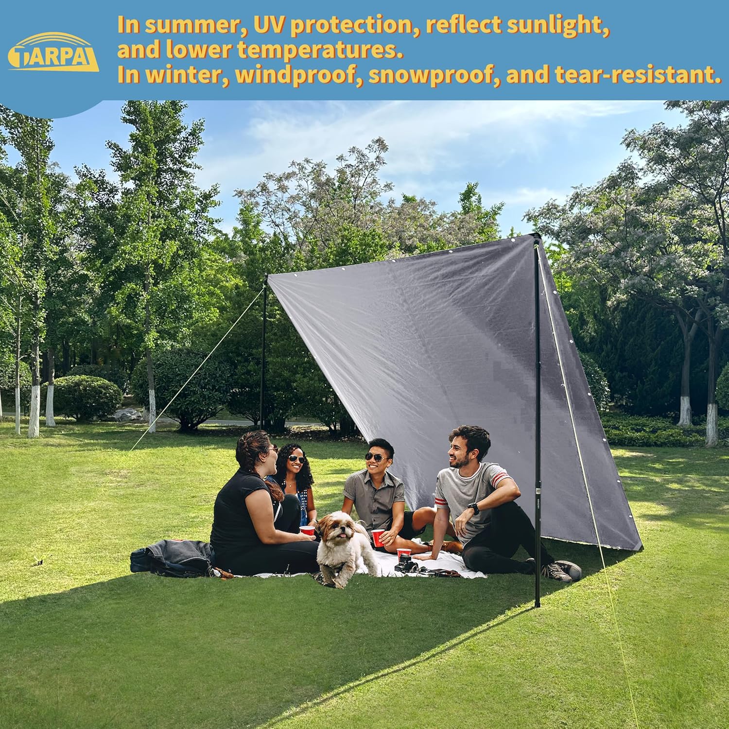Detalle de TARPAL 14x14 Heavy Duty Silver Reflective Tarp (14mil) with Grommets