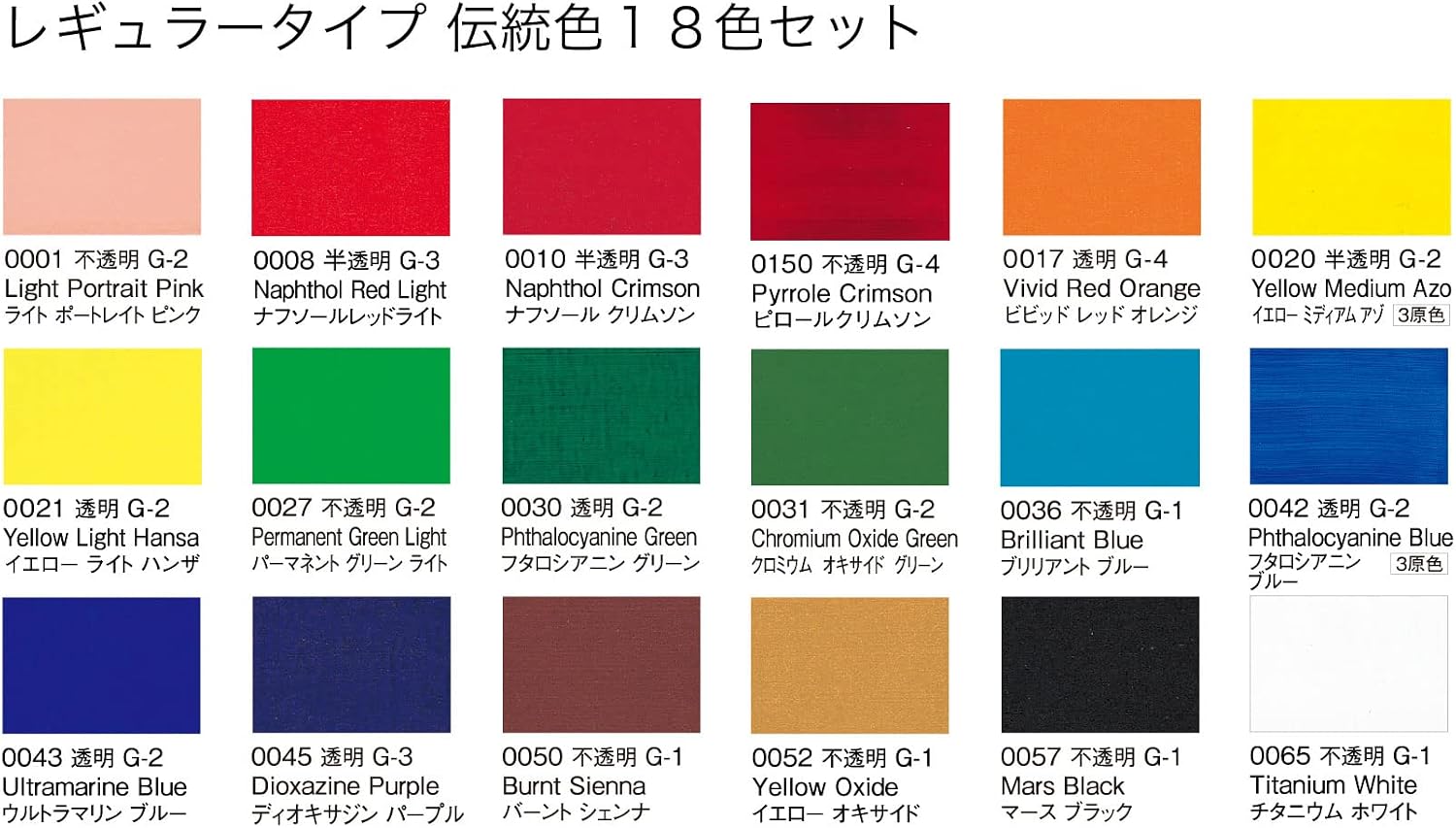 Detalle de リキテックス 伝統色 アクリル絵具 レギュラータイプ 18色セット 20ml