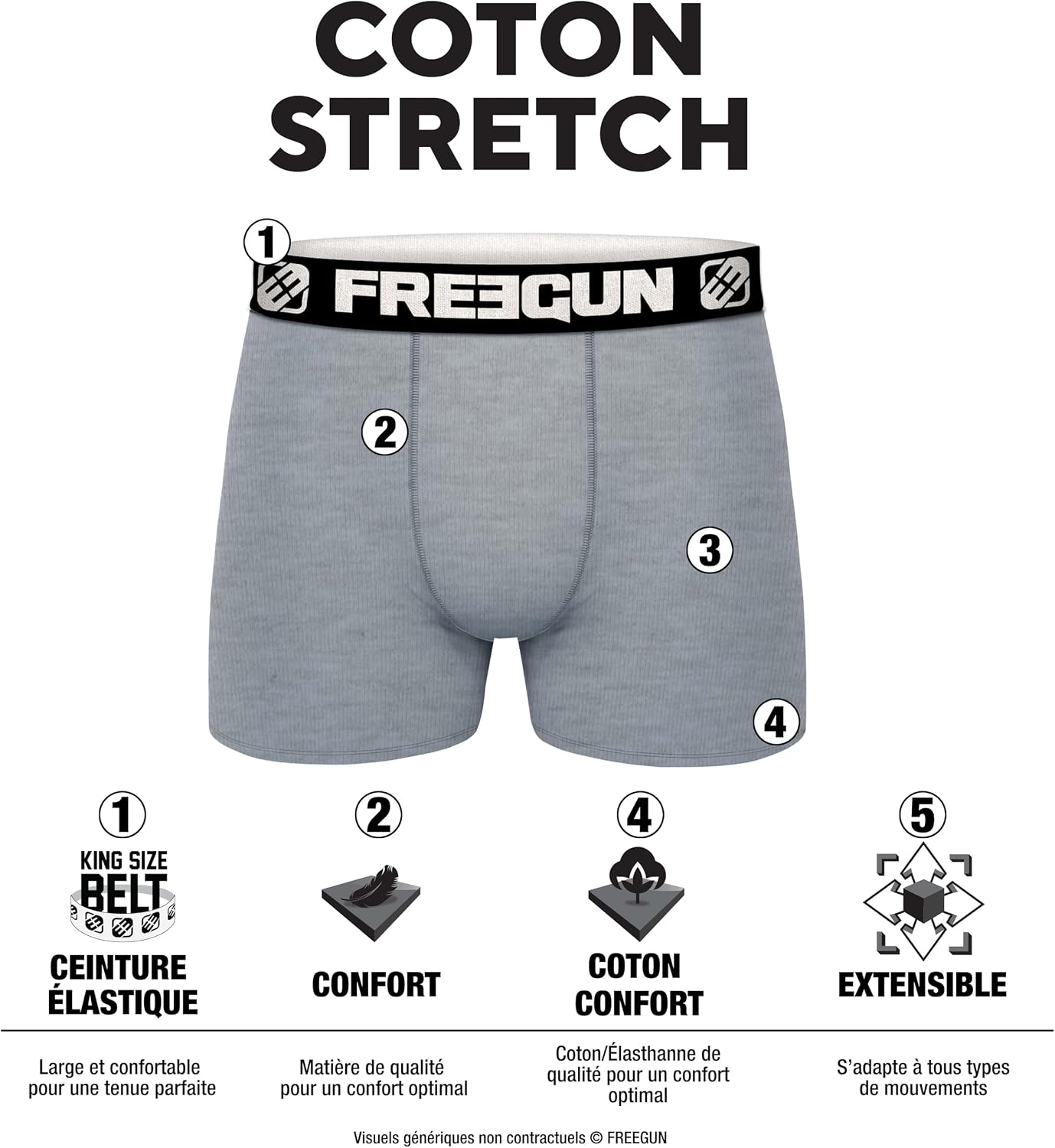 Thumbnail 3 de FREEGUN Pack Surprise Lot de 5 boxers