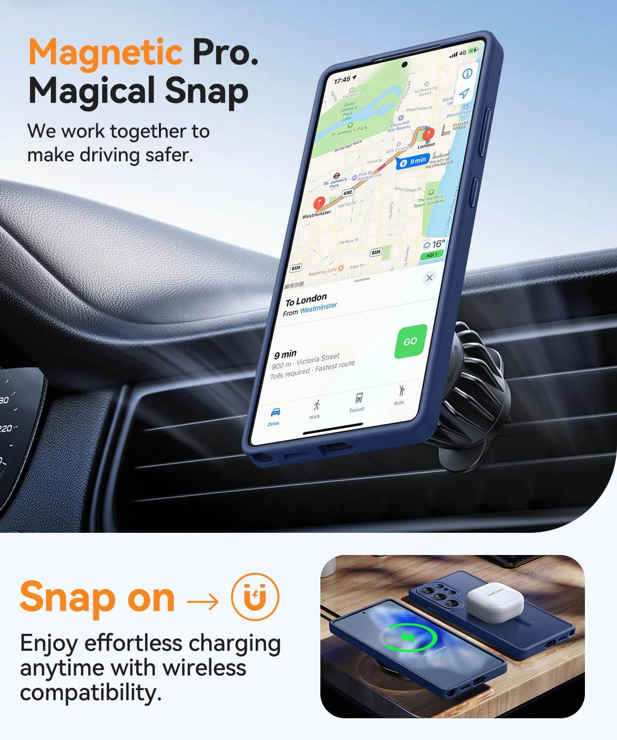 Thumbnail 4 de CANSHN Funda Magnética Samsung Galaxy S25 Ultra 📱 - Azul Oscuro