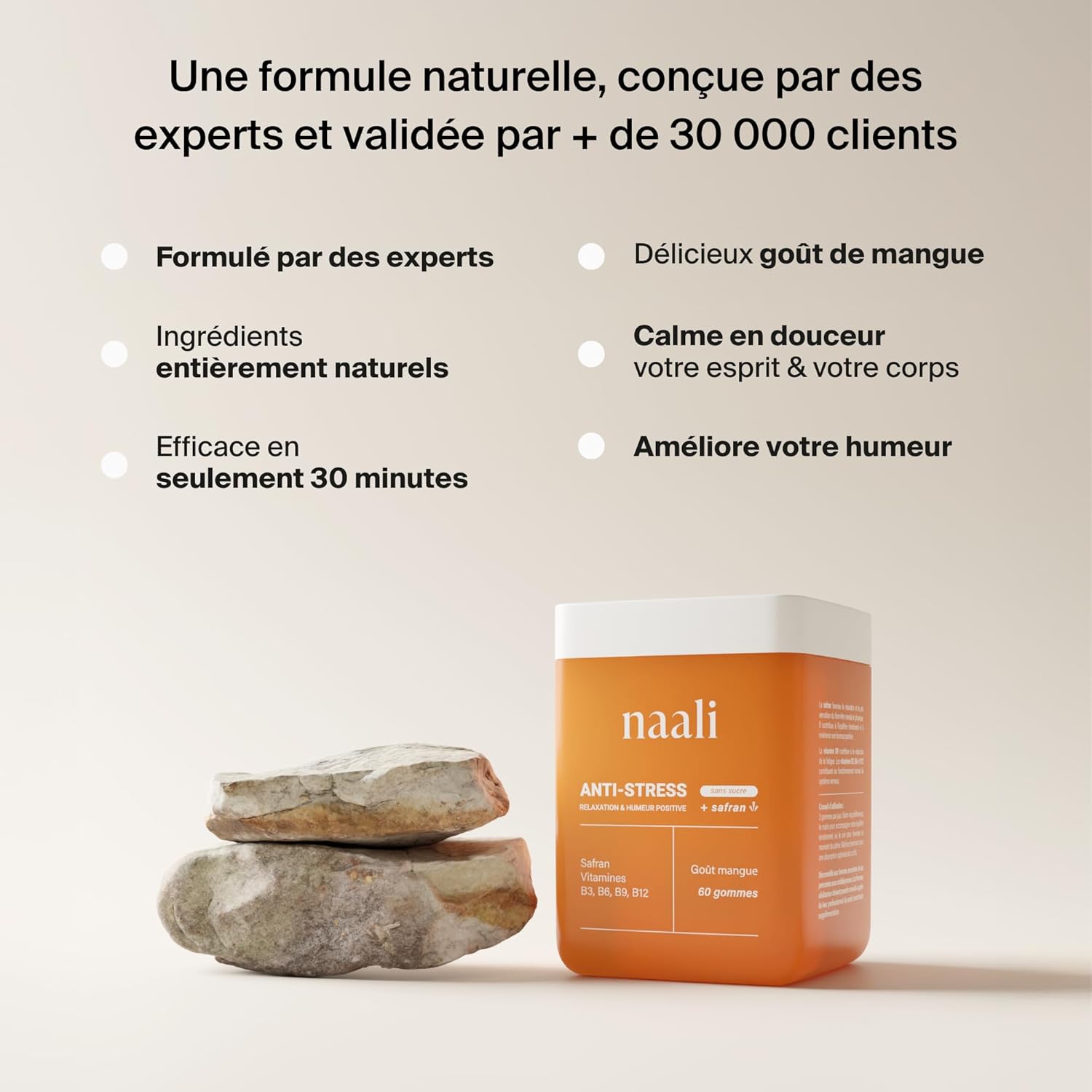 Thumbnail 4 de Naali Gummies Anti Stress au safran et vitamines B (60 gommes, sans sucre) – soutien de l’humeur et énergie mentale