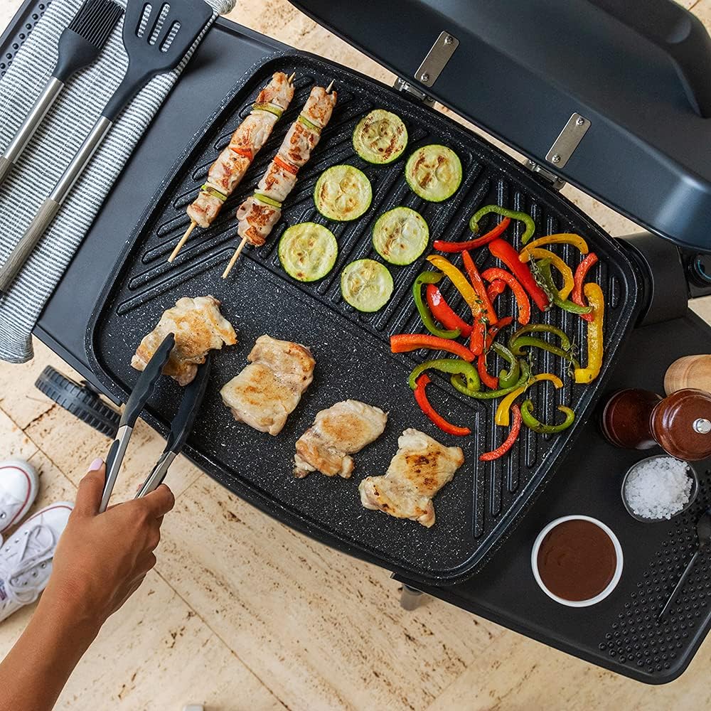 Detalle de Cecotec Barbecue Elettrico Perfect Country 2000 EasyMove — Grill 43x38 cm, 2000 W, antiaderente