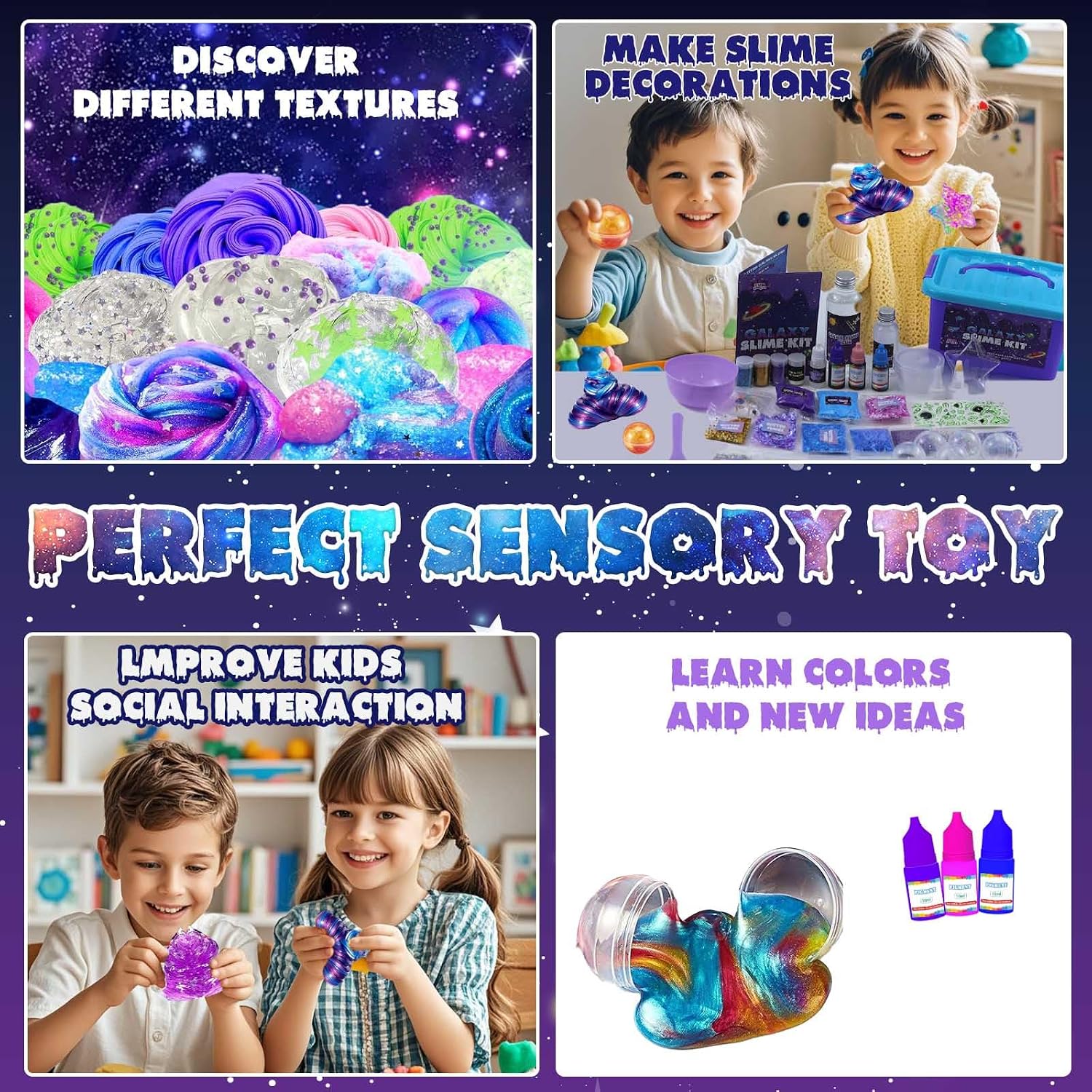 Detalle 2 de Funewest Mini Galaxy Slime Kit for Kids 🎨