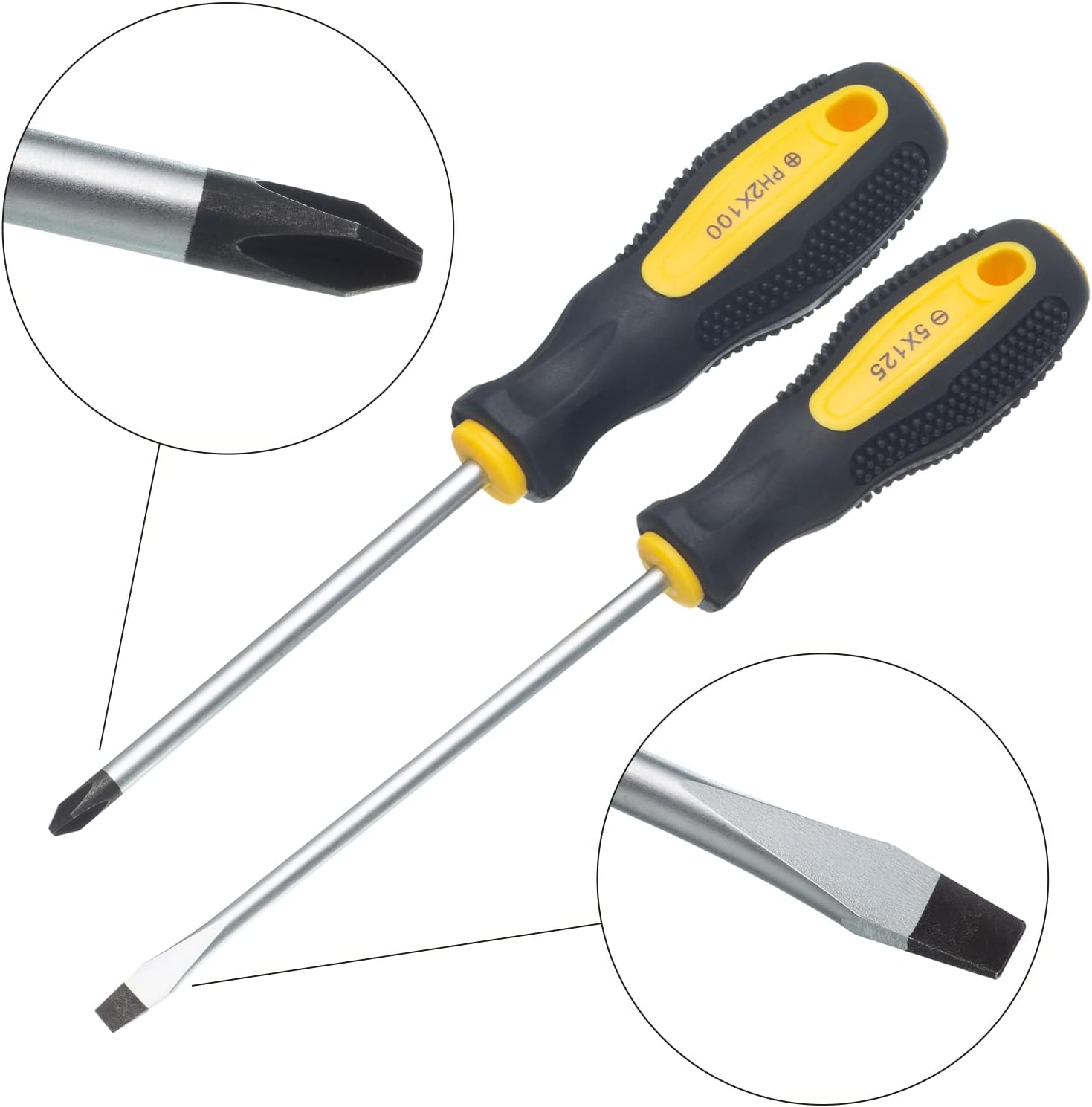 Detalle de HPMAISON 6pcs Screwdriver Set: Durable Chrome Vanadium, Magnetic Tips & Ergonomic Handles