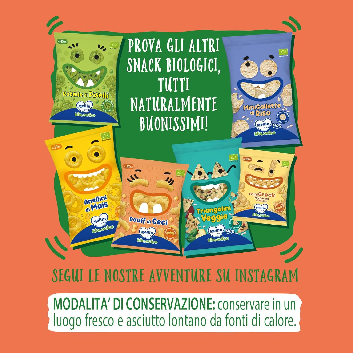 Detalle de Mellin MiniCrock Pomodoro e Rosmarino – Snack biologico per bambini dai 10 mesi (300 g in 10 confezioni da 30 g)