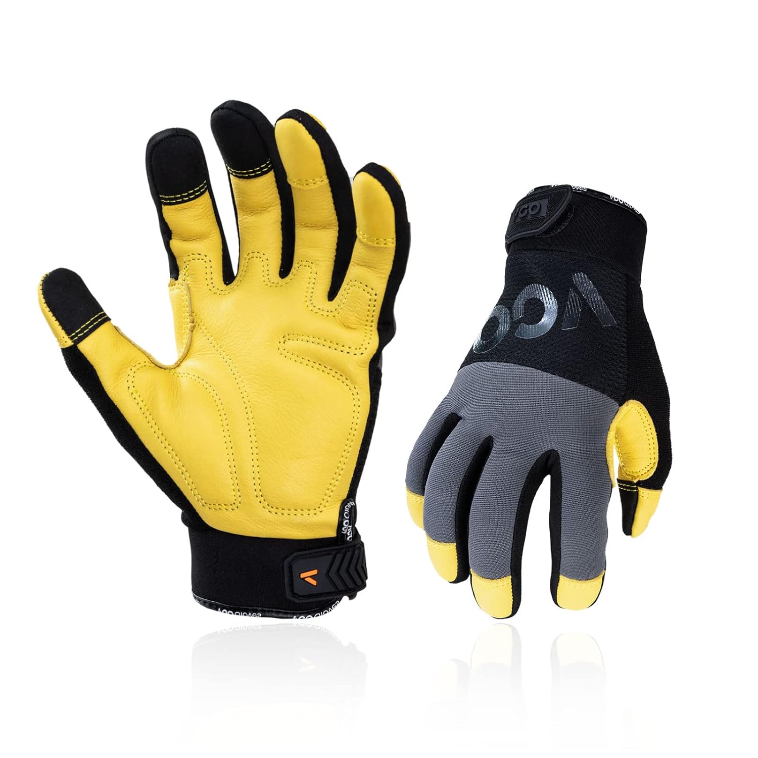 Detalle de Guanti da Lavoro Antivibrazione Vgo CA7723WR M, giallo – 1 paio