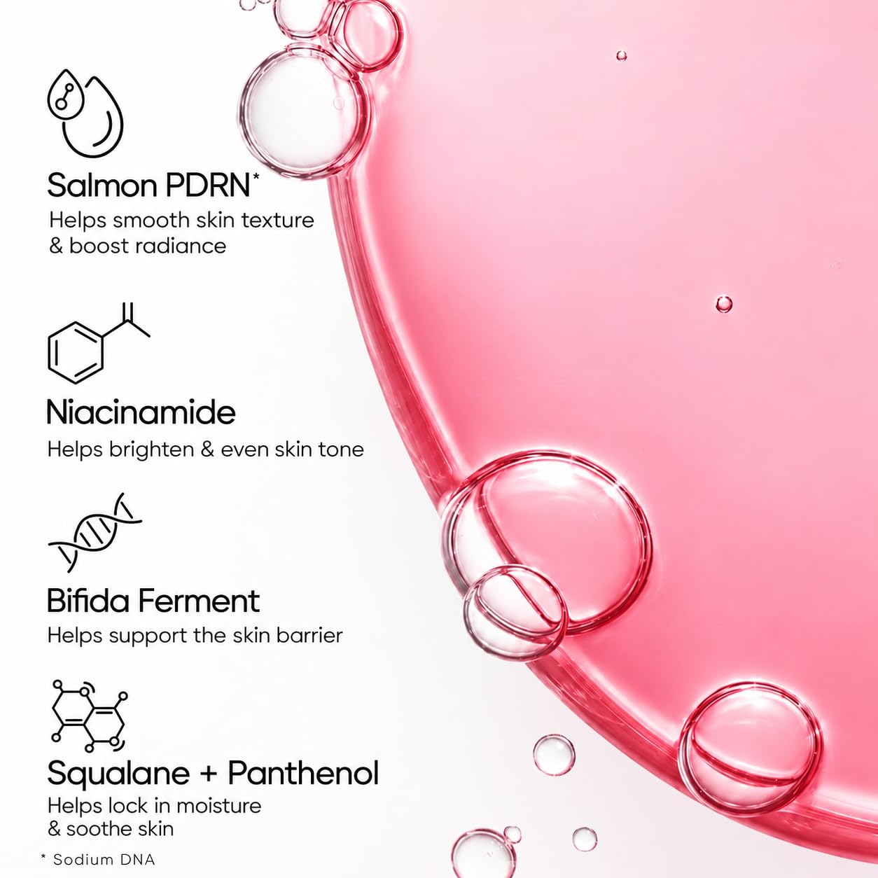 Detalle de SKINTIFIC Salmon DNA Radiance Bright Serum Spray, Bi-Phase Face Mist, 3.3 fl oz