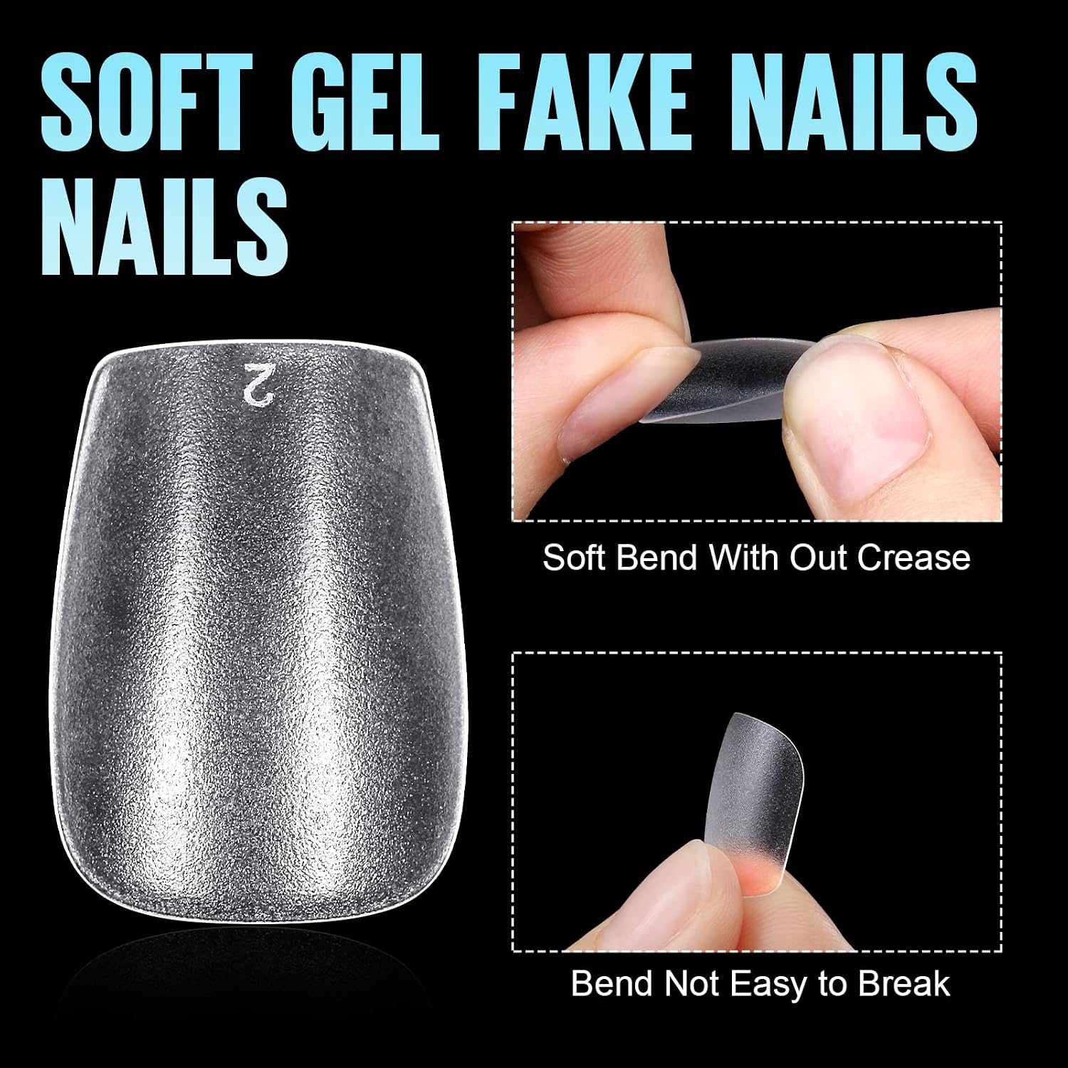 Thumbnail 2 de TOMICCA Coffin Nail Tips, 15 Sizes