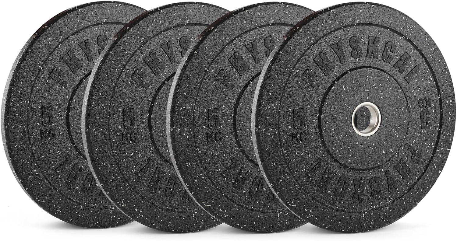 Thumbnail 6 de PhysKcal Hi-Temp Crumb Rubber Olympic Bumper Plates with 2’’ Stainless Steel Insert (IWF coloured weight discs)