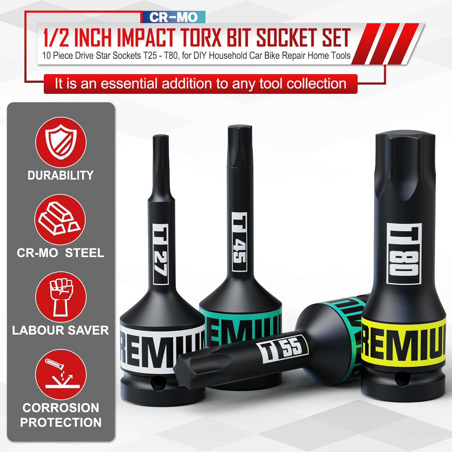 Thumbnail 2 de Aurlloct Chiavi a Bussola Torx 10 pezzi 1/2”