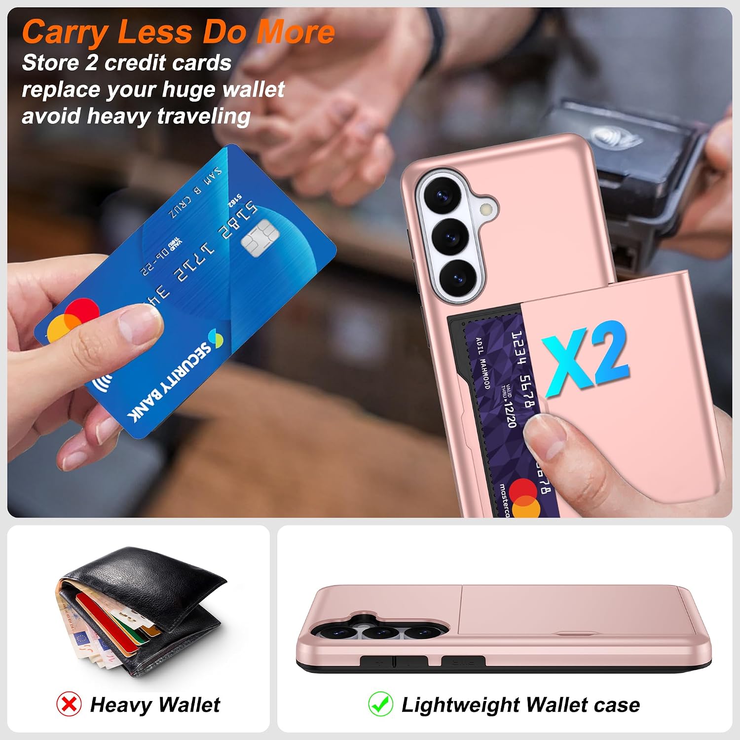 Detalle de Pilaru Galaxy S26 Wallet Case, Rose Gold