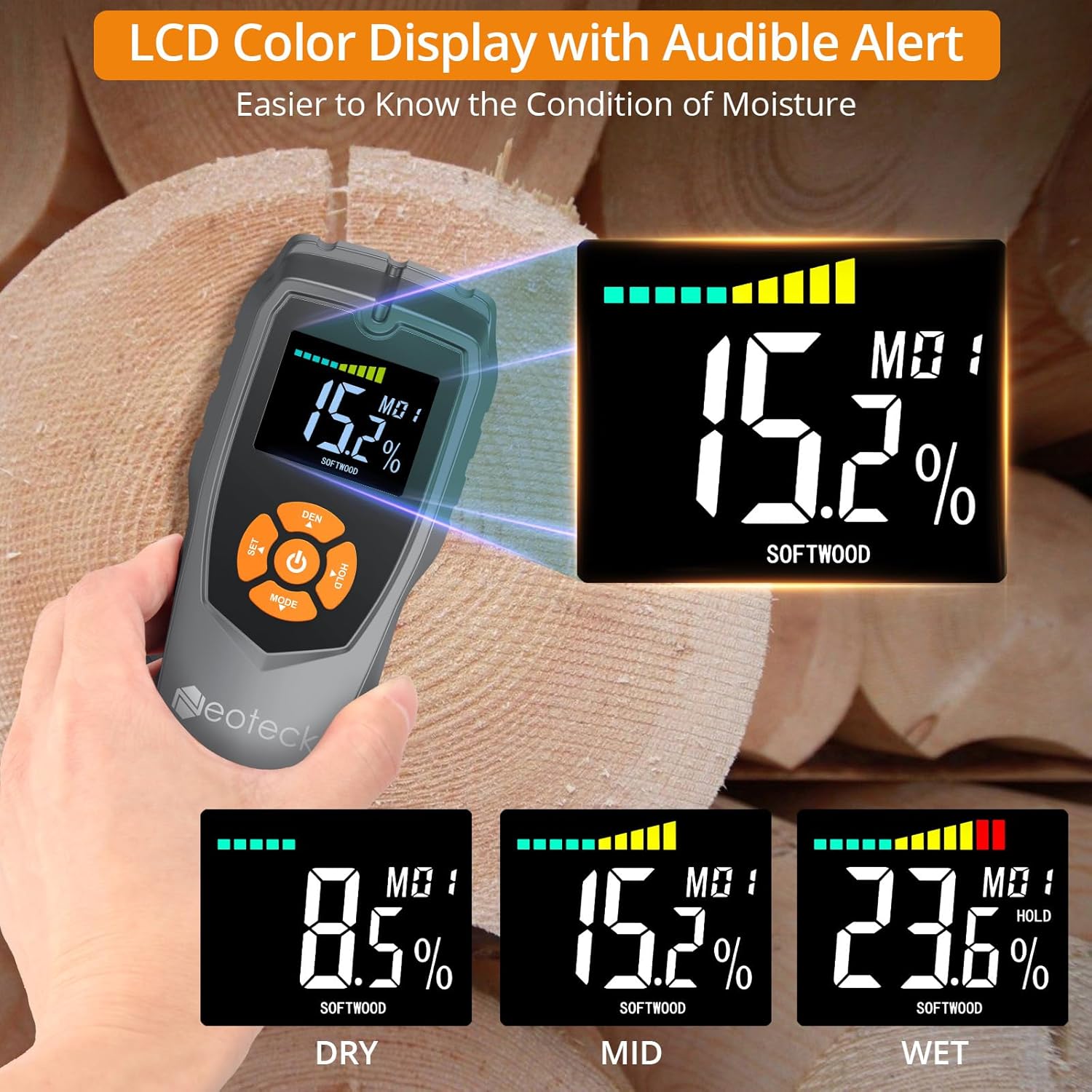 Detalle de Neoteck Pinless Moisture Meter 50mm